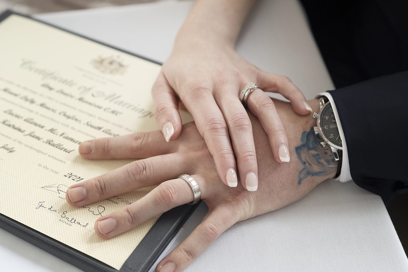 mount lofty house wedding - katrina & lucas 42 Rings on hands