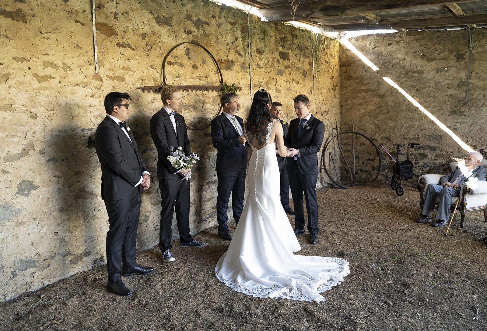 mount torrens hotel wedding - clare & craig 39 Wedding Ceremony at the Mt Torrens Hotel barn