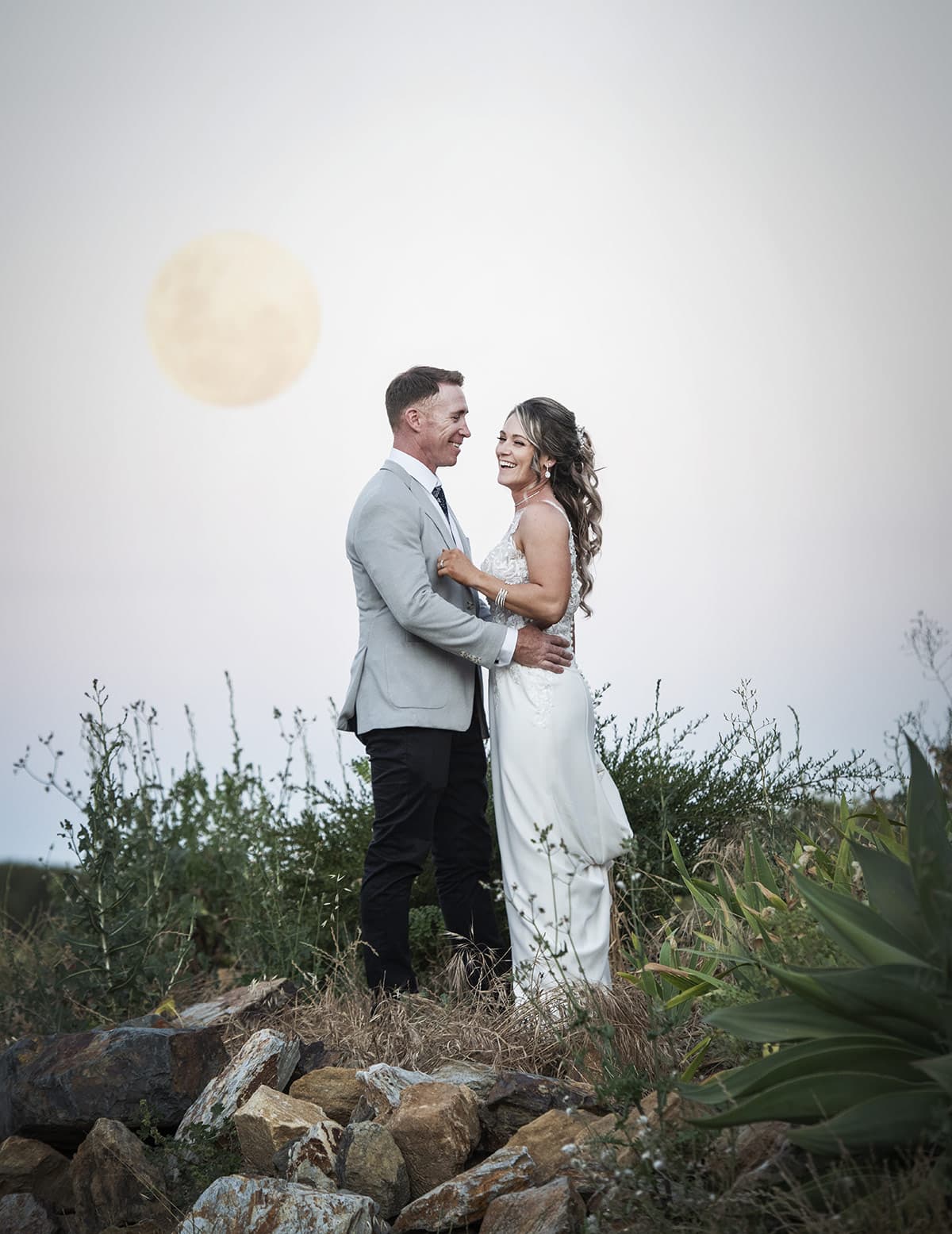 big easy radio wedding - leanne & evan 62 Bridal photo under full moon