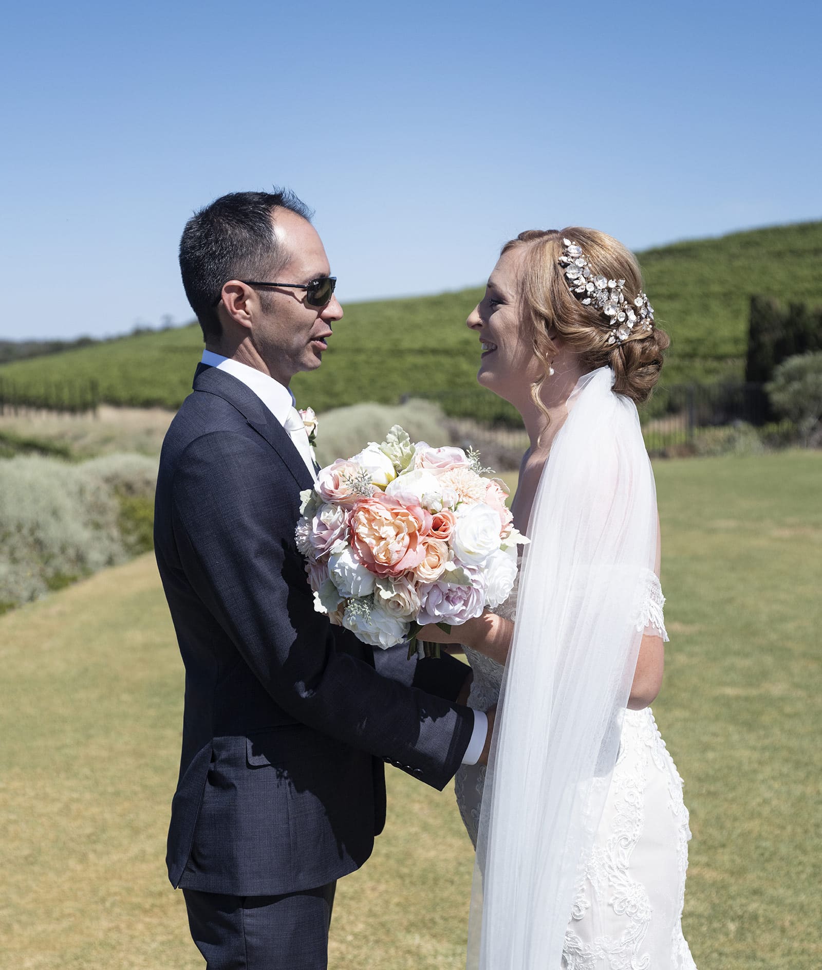 coriole wines wedding - marielle & brendan 24 Bride and groom talking