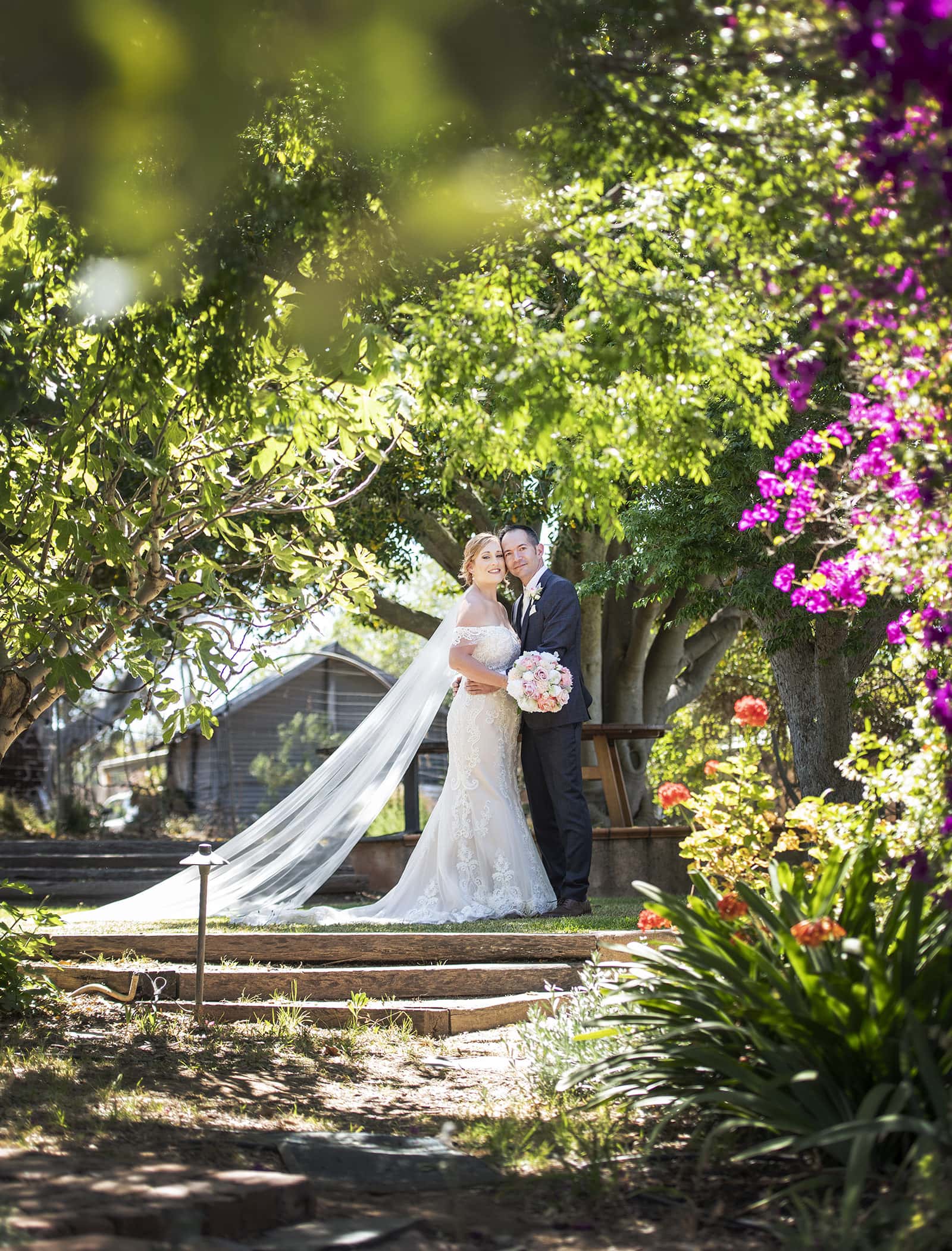coriole wines wedding - marielle & brendan 34 Bride and groom together under the greenery