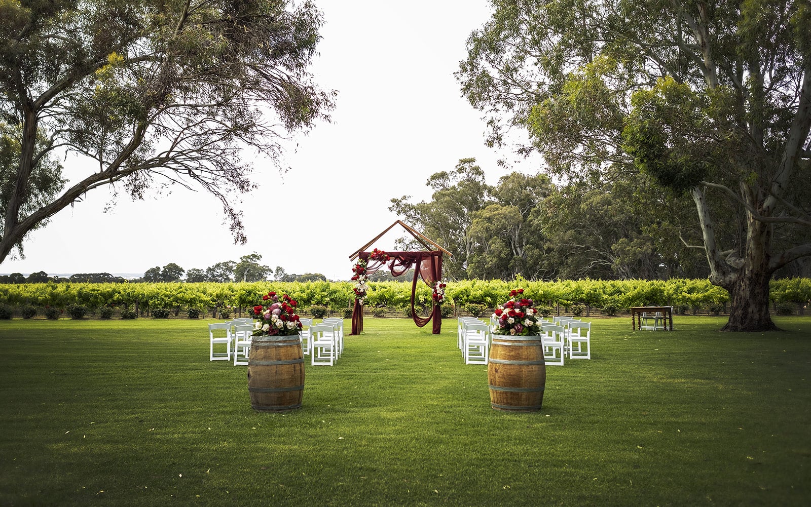 lake breeze wines wedding - cate & renato 22 Lake Breeze wines wedding ceremony setup