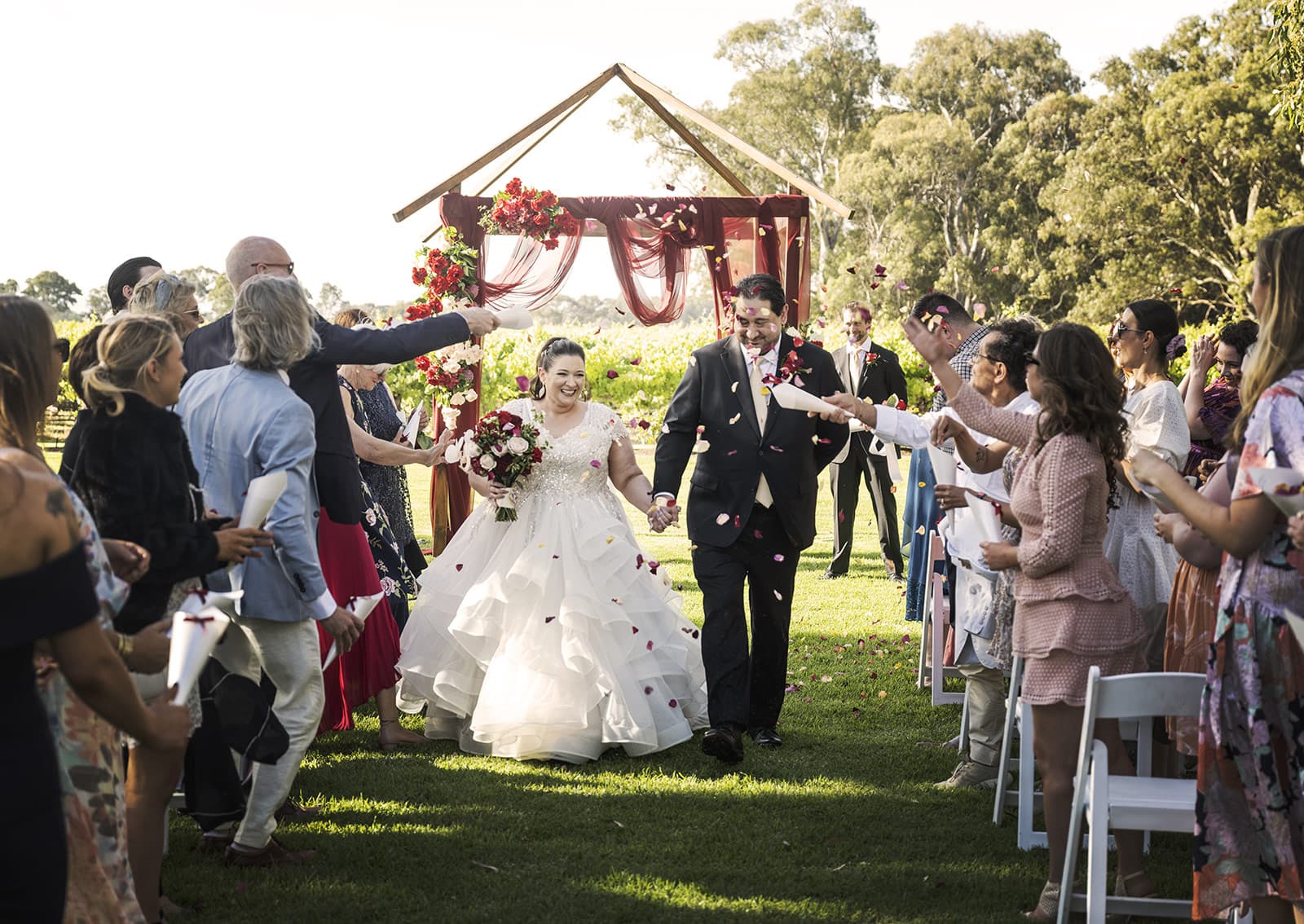 lake breeze wines wedding - cate & renato 36 Lake Breeze wines wedding exit