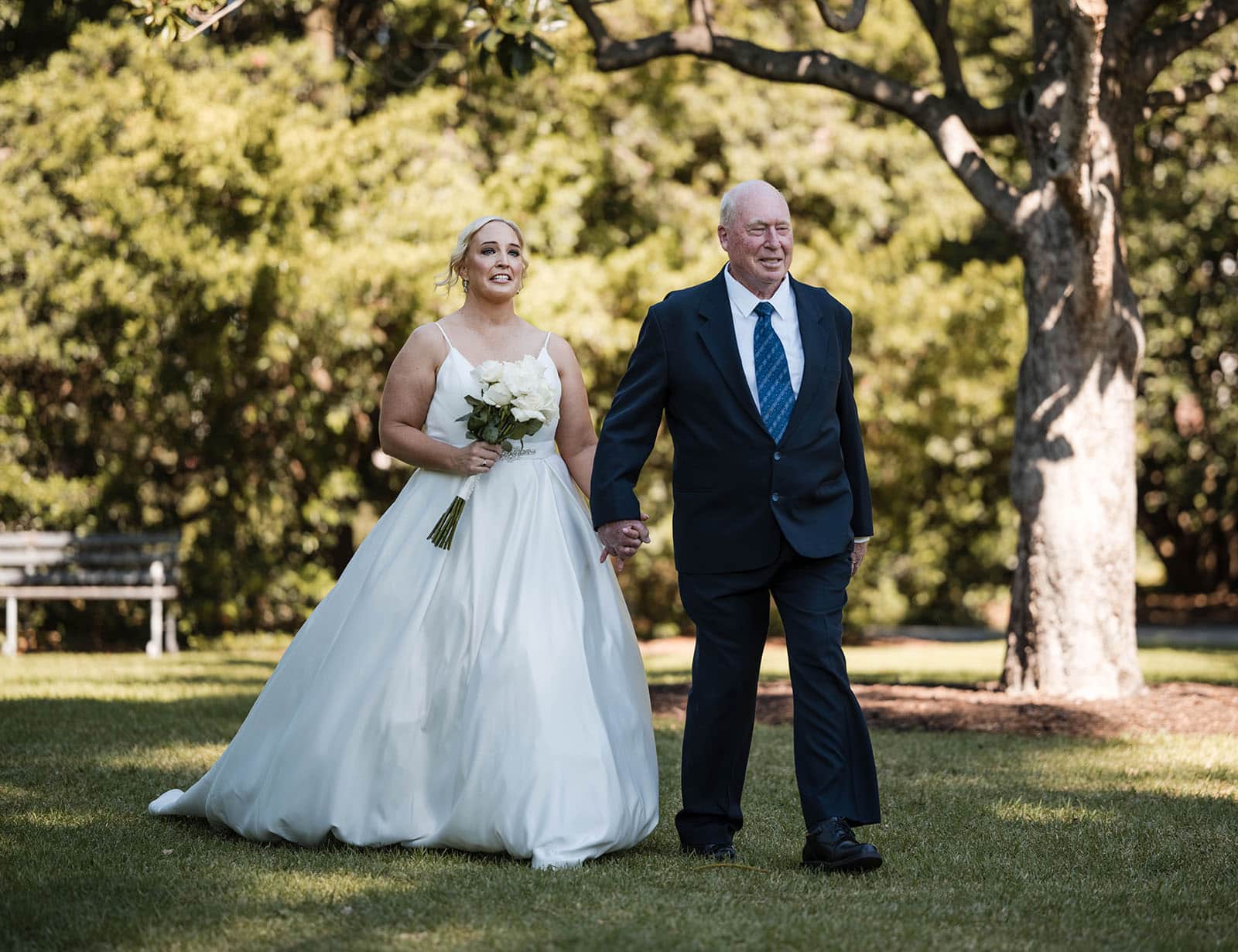adelaide botanic gardens cycad collection wedding - joanne & blake 4 Bride arriving at Cycad collection wedding