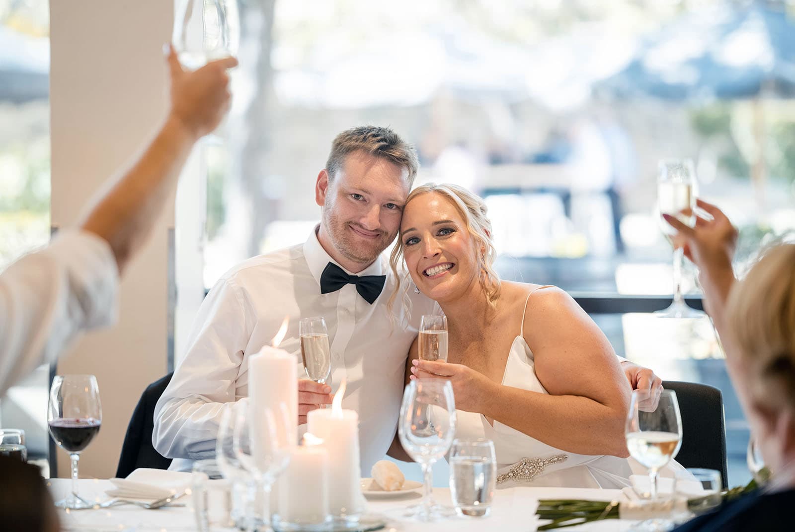 adelaide botanic gardens cycad collection wedding - joanne & blake 37 Cheers under raised glasses