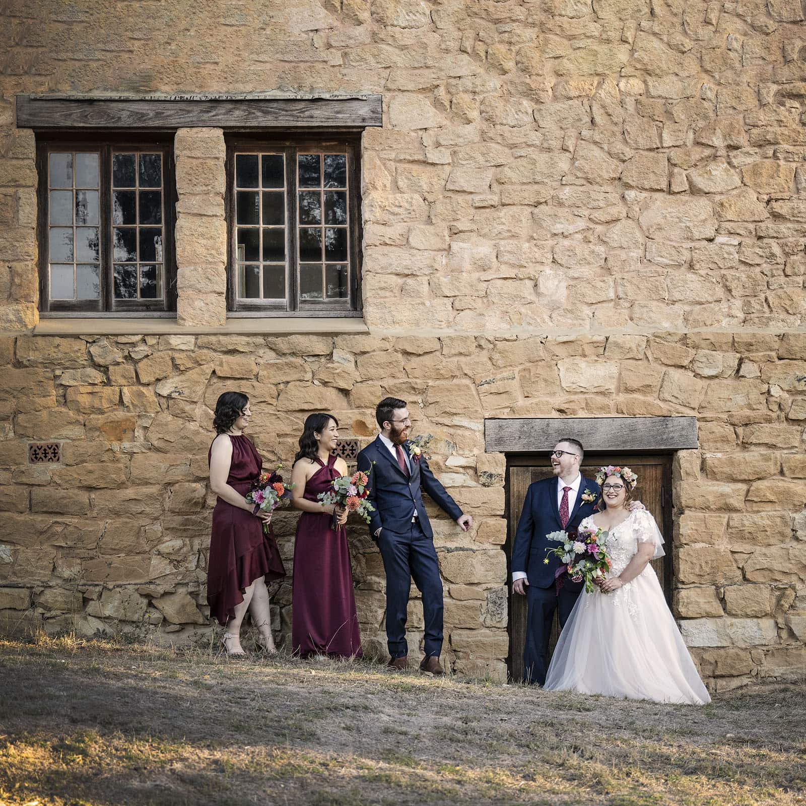hans heysen - the cedars 5 Bridal aprty next to old stone wall