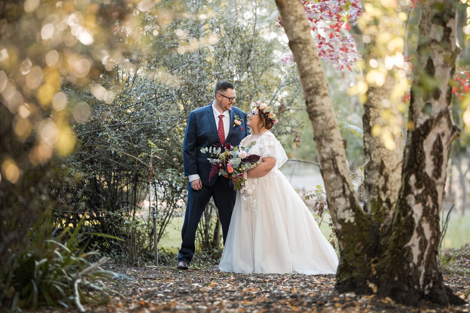 the cedars wedding - sara & zac 1 Bride and groom under autumn colours