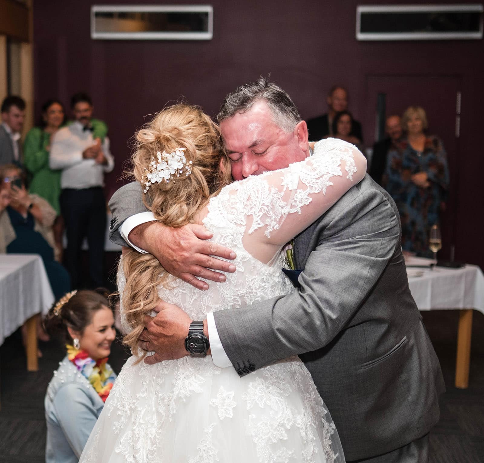 mclaren vale ekhidna wines wedding - kait & brayden 68 Daddy daughter dance hugs
