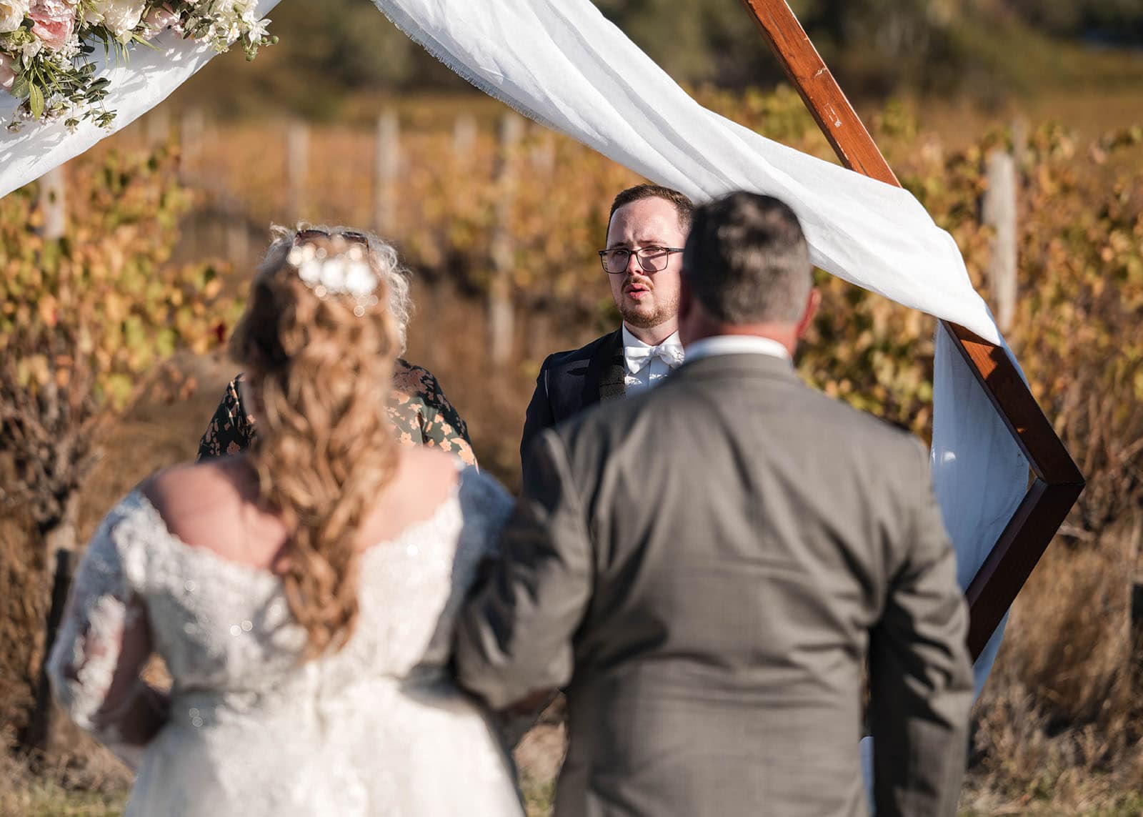 mclaren vale ekhidna wines wedding - kait & brayden 31 Grooms first look reaction