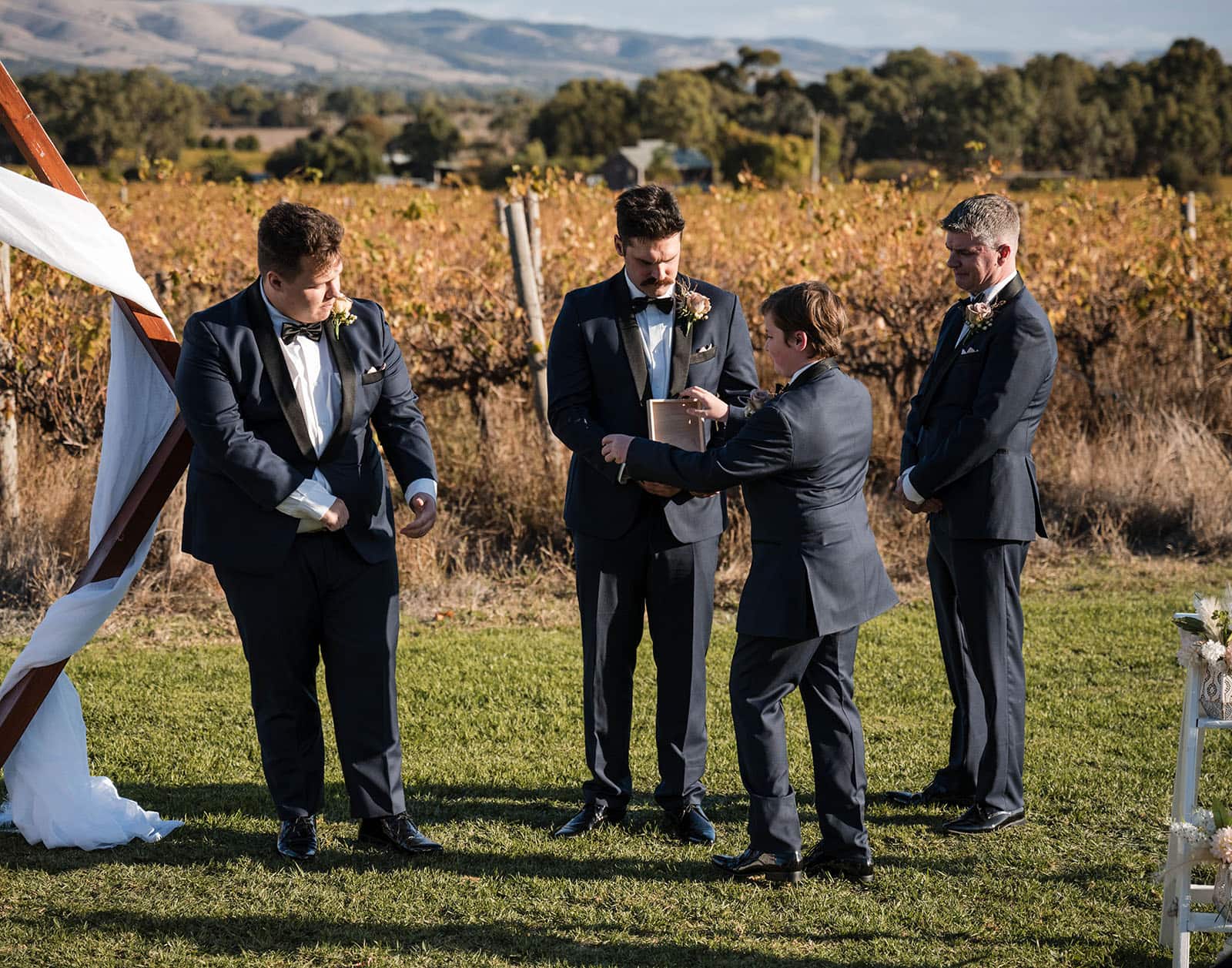 mclaren vale ekhidna wines wedding - kait & brayden 34 Page boy and rings