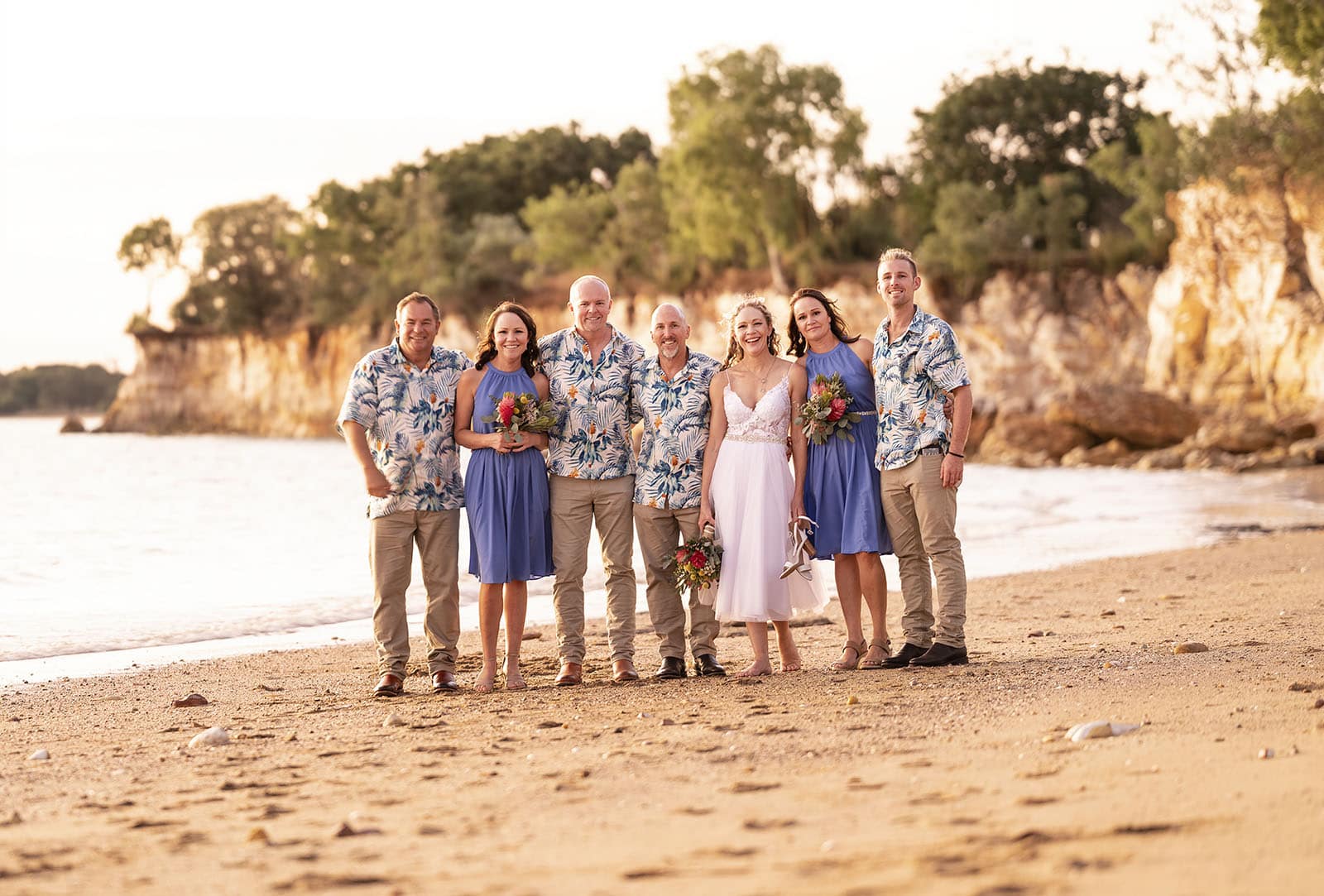 darwin's dudley point wedding - melanie & kerry 48 Bridal party with Darwin's cliffs as a backdrop