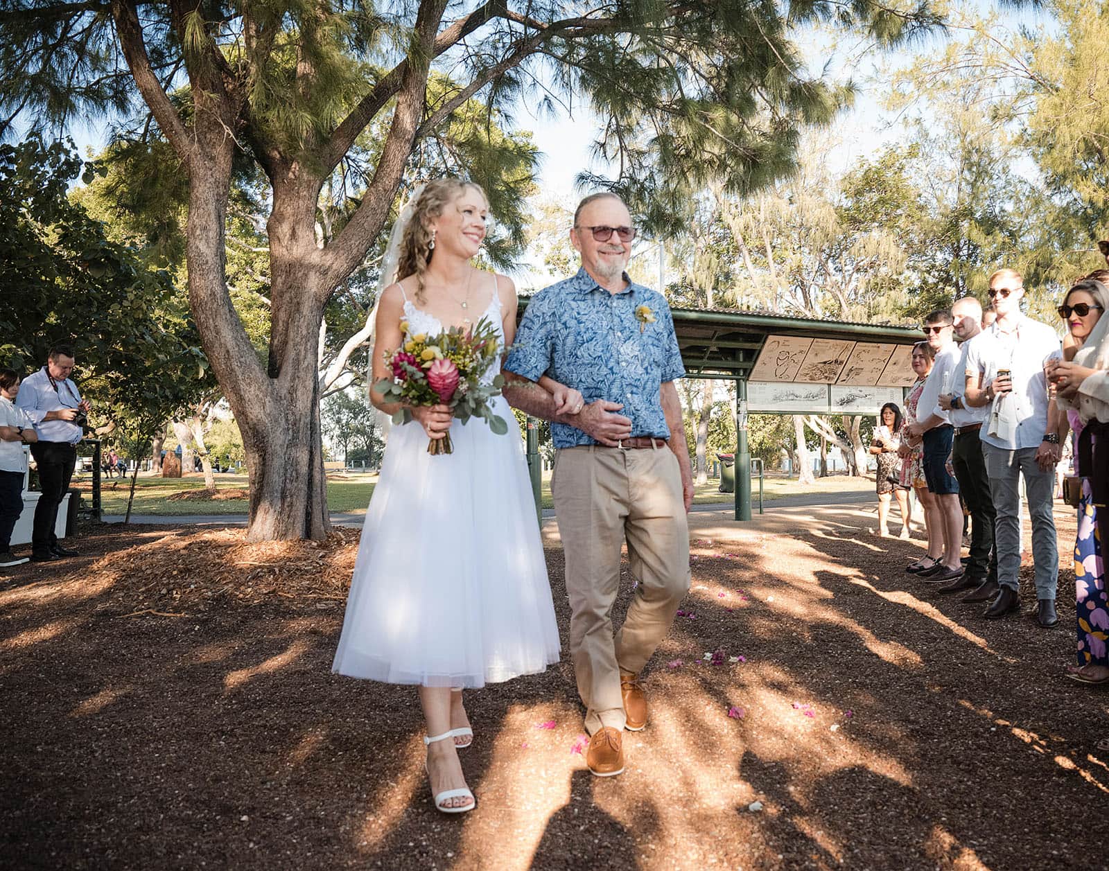 darwin's dudley point wedding - melanie & kerry 25 Bride arriving at Dudley Point Wedding Ceremony