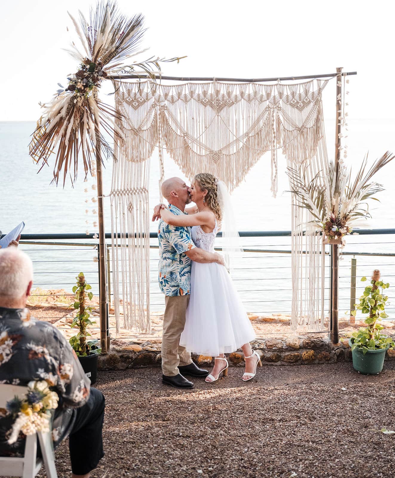 darwin's dudley point wedding - melanie & kerry 33 First kiss at Dudley Point wedding ceremony