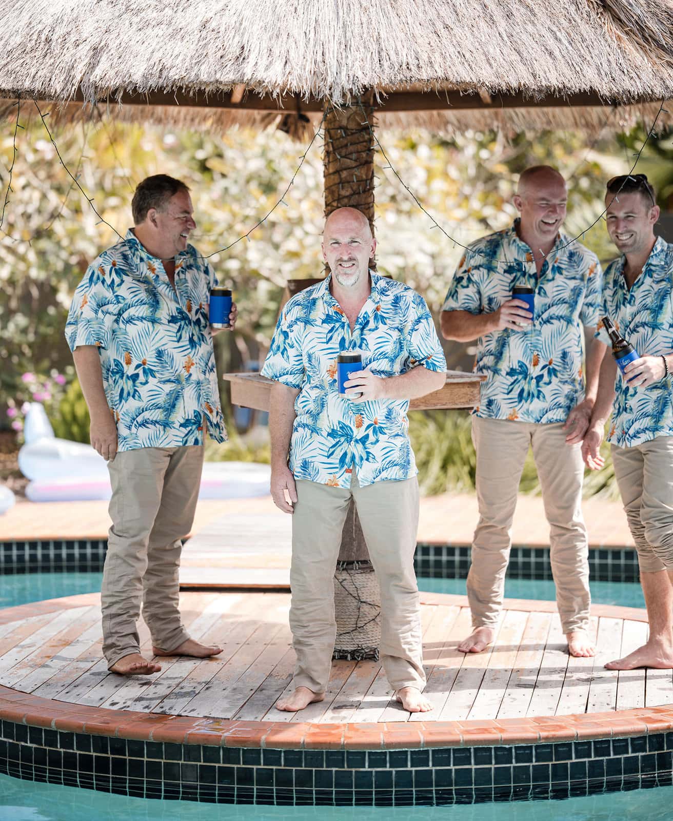 darwin's dudley point wedding - melanie & kerry 10 Groom standing in middle of pool