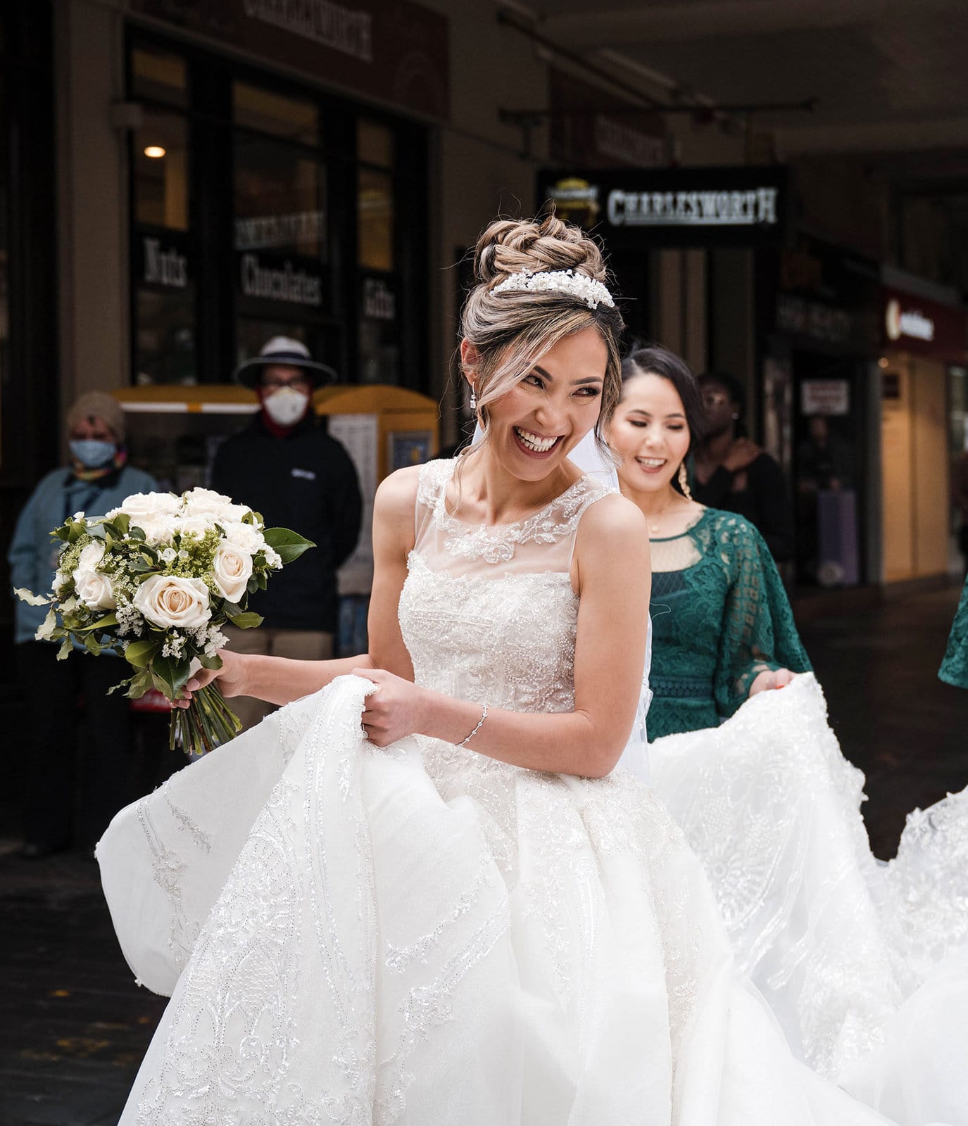 adelaide bridal photoshoot and reception - emre & sara 17 Laughing bride as crossing road