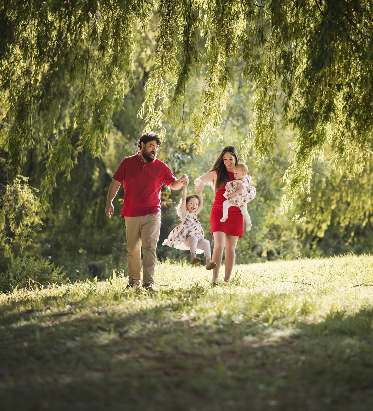 fountain valley reserve family shoot - shaw family 14 Family photo under the leaves