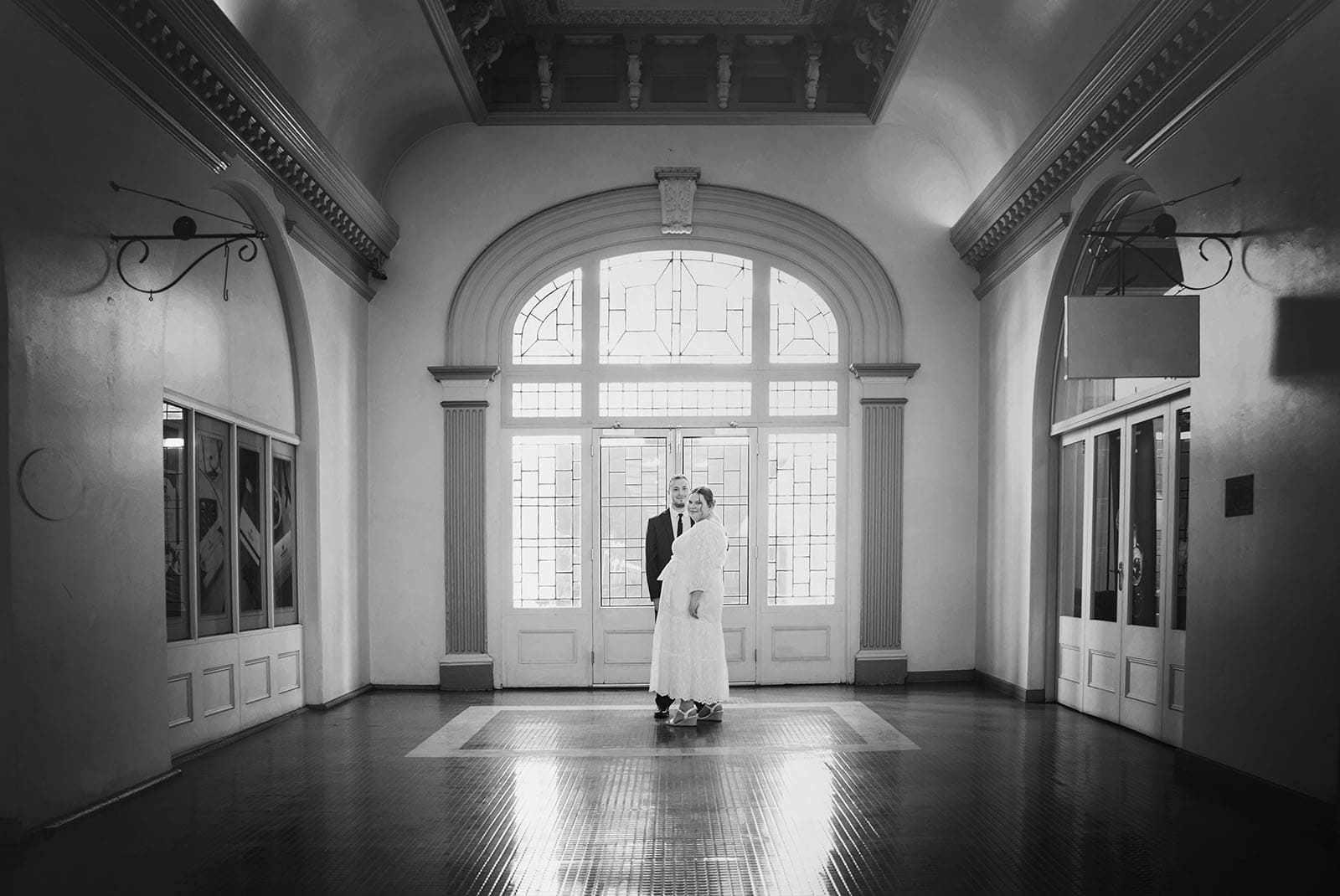 marriages registration office wedding - dayna & alex 12 Adelaide Arcade window