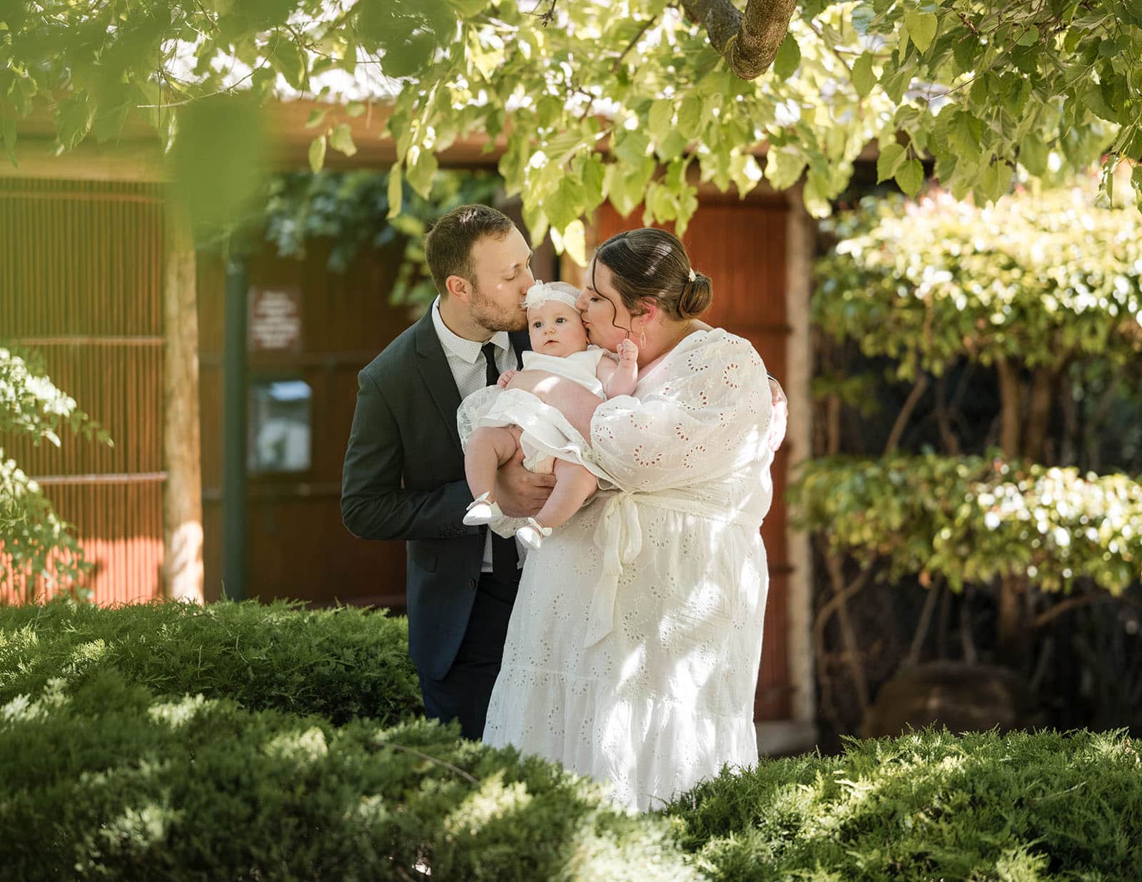 marriages registration office wedding - dayna & alex 15 Bridal couple with baby