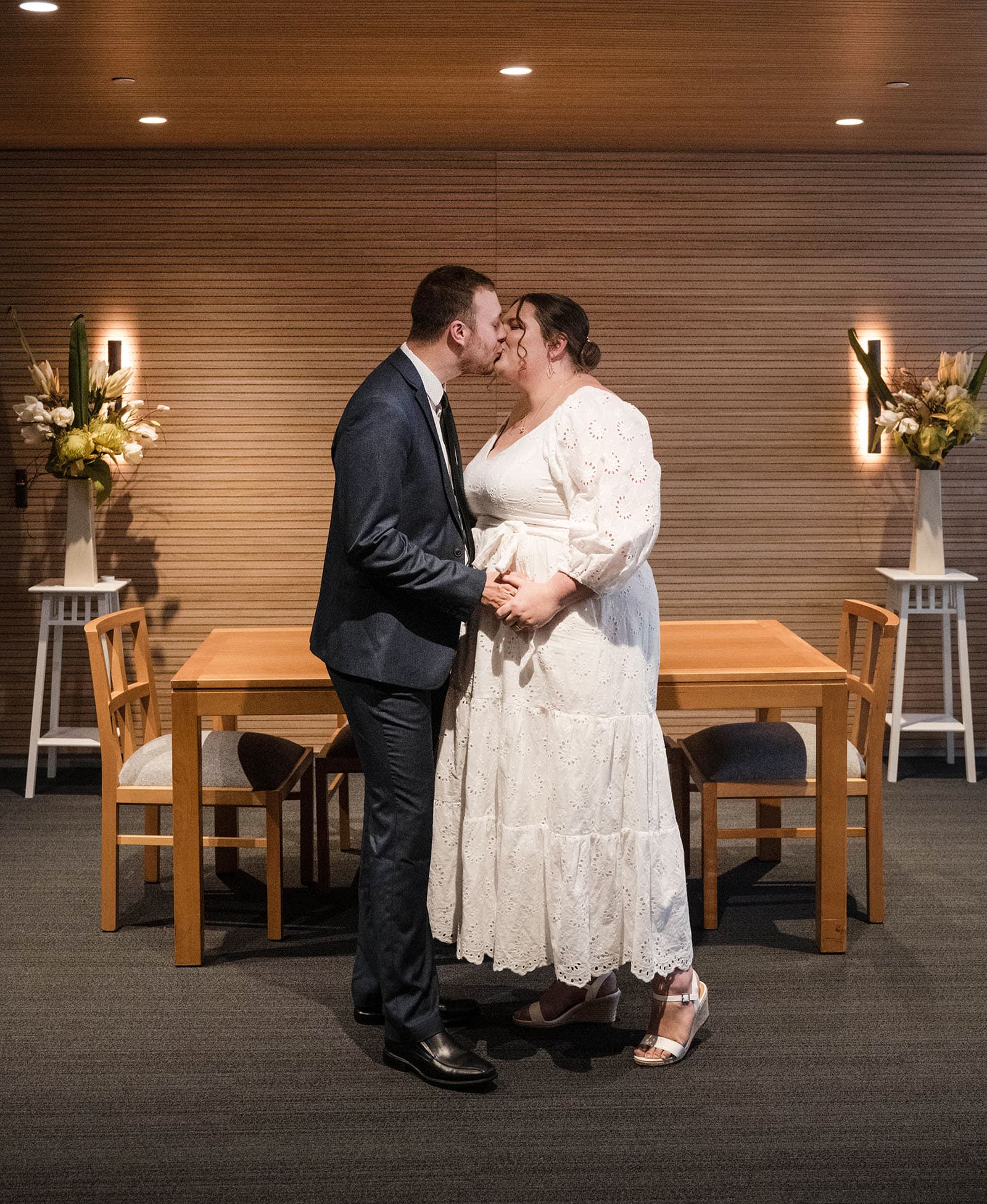 marriages registration office wedding - dayna & alex 6 First kiss at the civil ceremony office