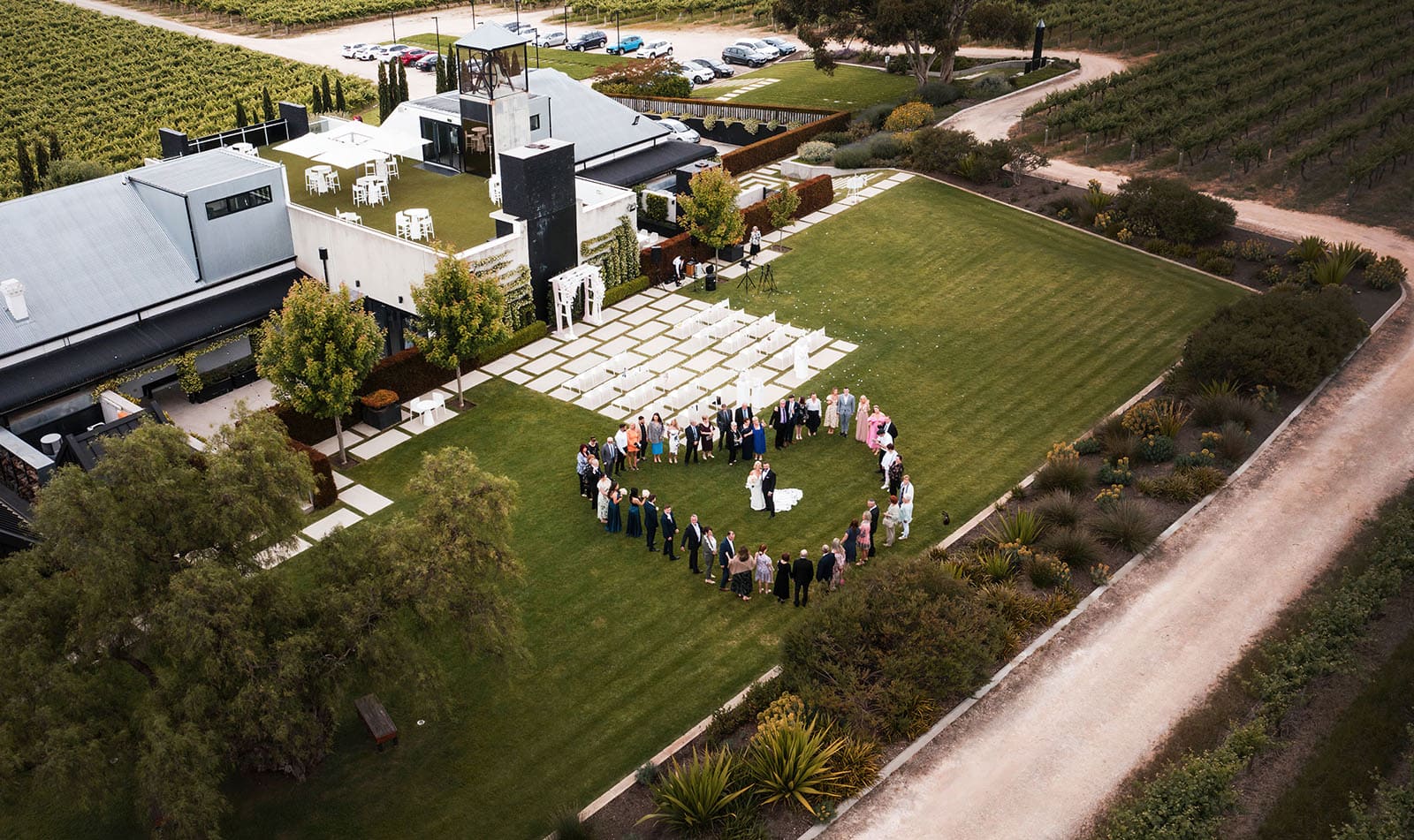 big list of mclaren vale wedding venues 25 Beresford estate wedding photo from the air