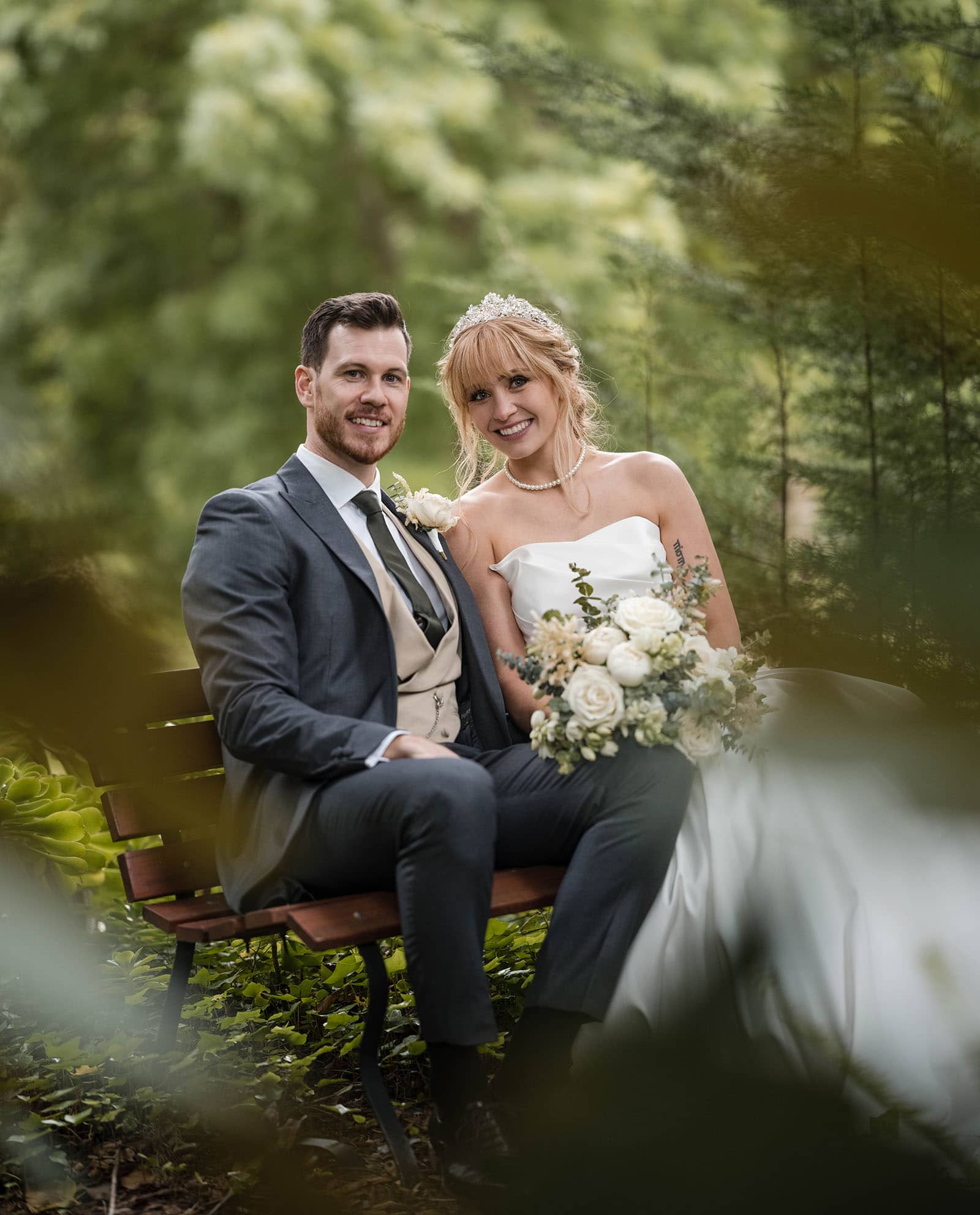 the manor basket range wedding - cassie & danny 63 Bridal couple sitting together