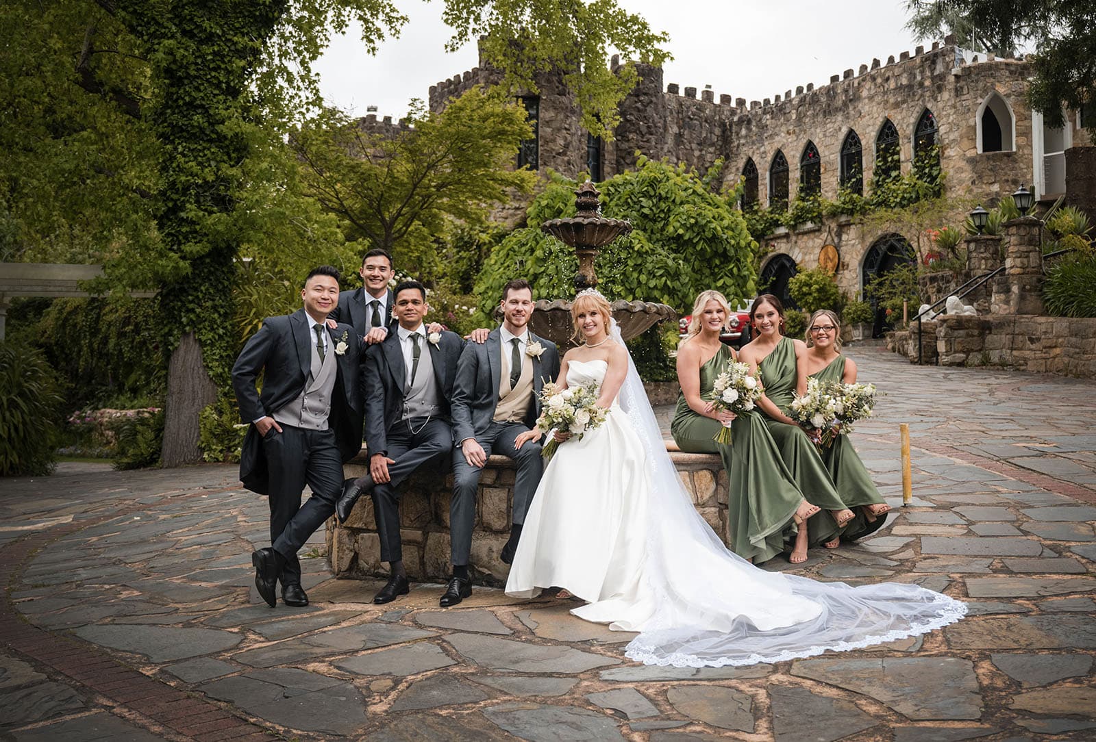 the manor basket range wedding - cassie & danny 54 Bridal party on Manor Basket range fountain