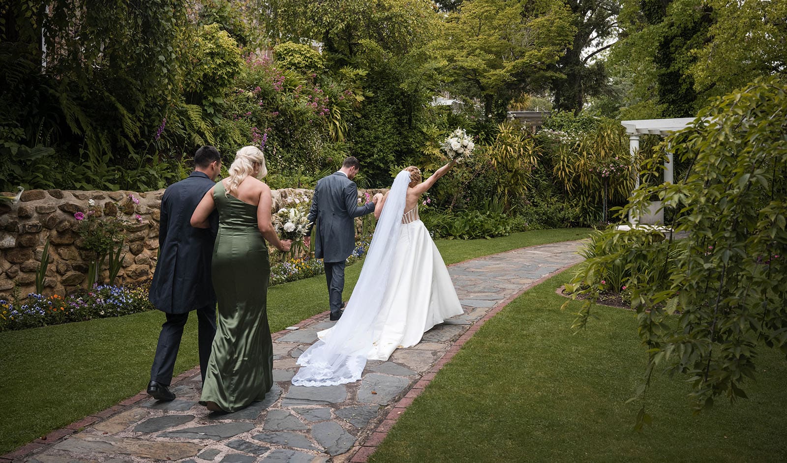 the manor basket range wedding - cassie & danny 42 Celebranting bride walking away