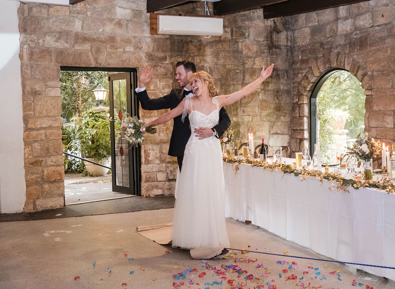 the manor basket range wedding - cassie & danny 76 Magic carpet entrance