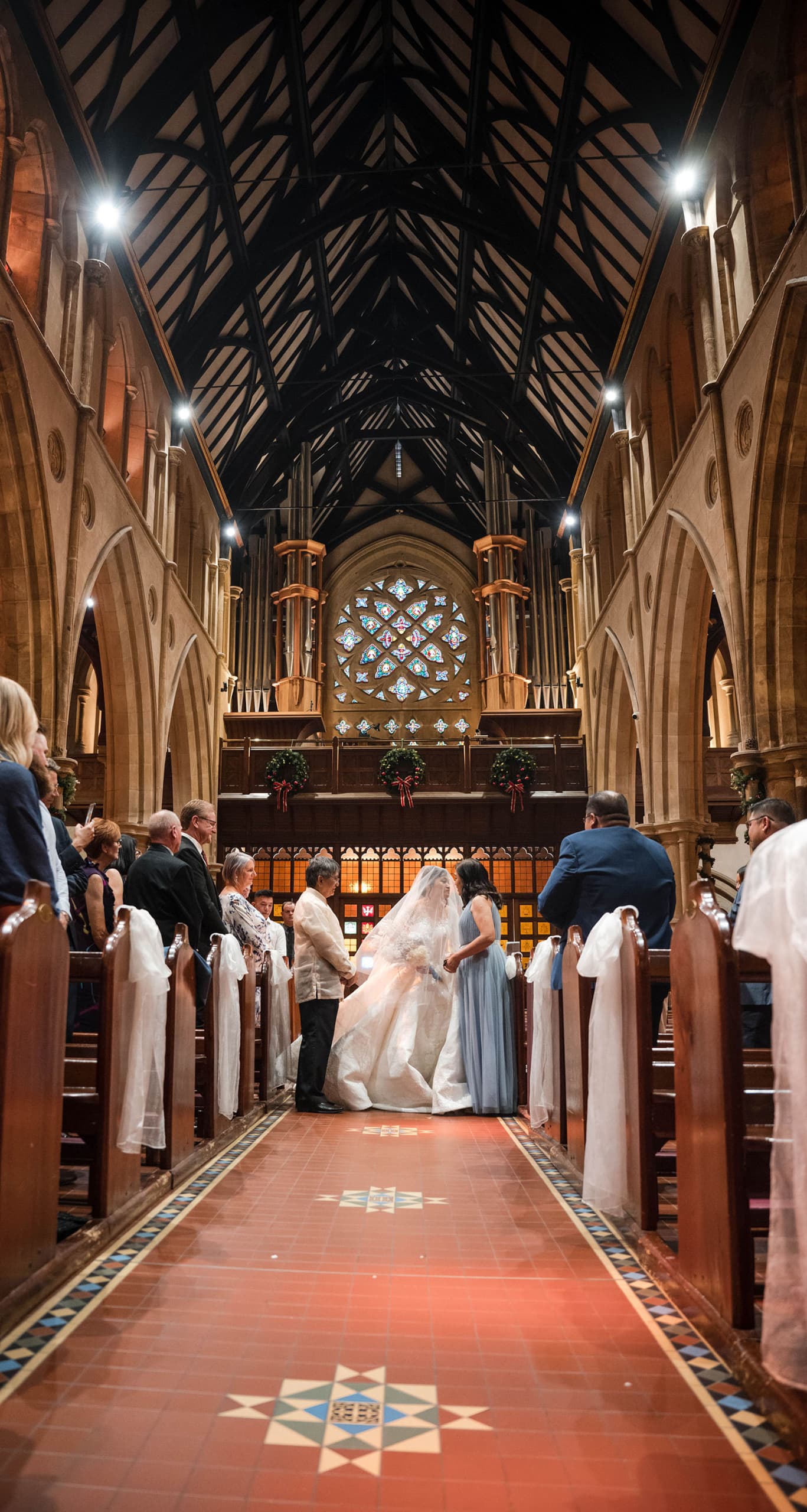 st francis xaviers cathedral wedding - sash & dan 26 Bride walking towards altar