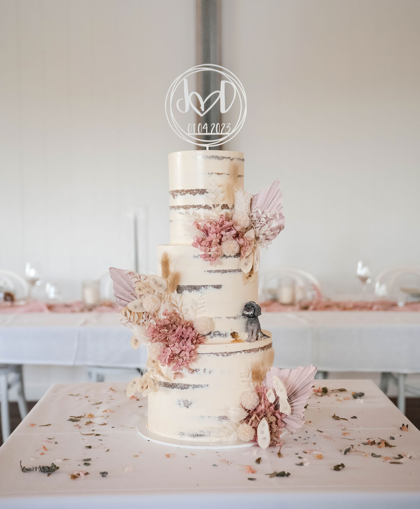 house on haines wedding - danieka & jack 66 4 tiered white weding cake