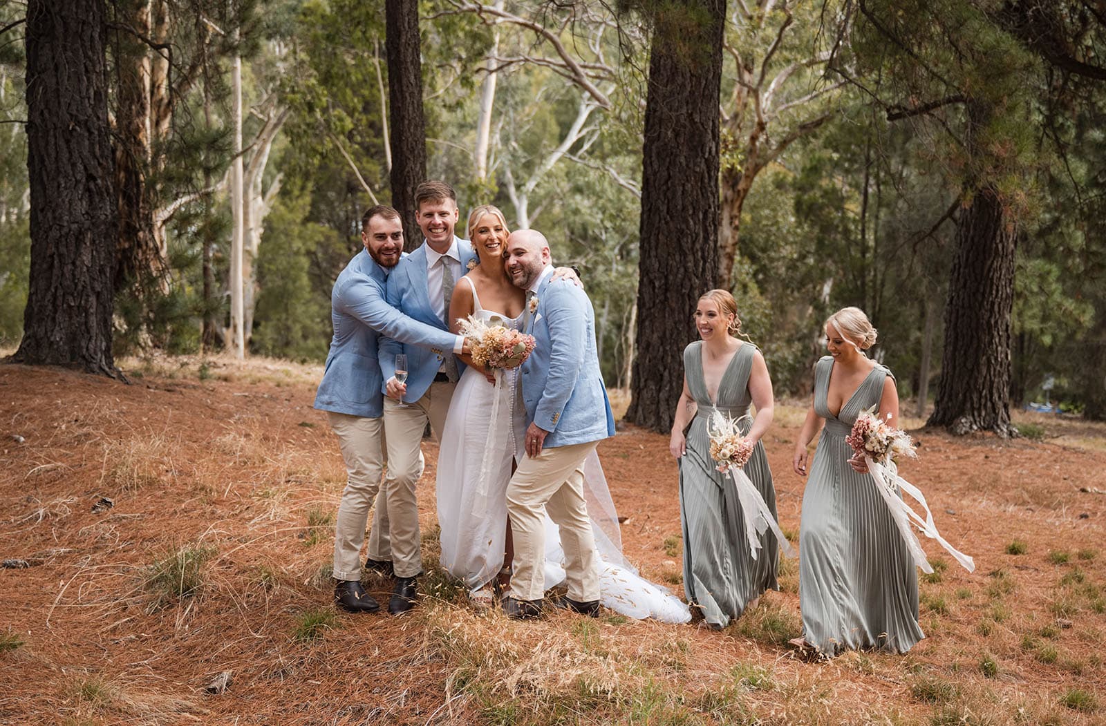 house on haines wedding - danieka & jack 49 Bridal party hugs