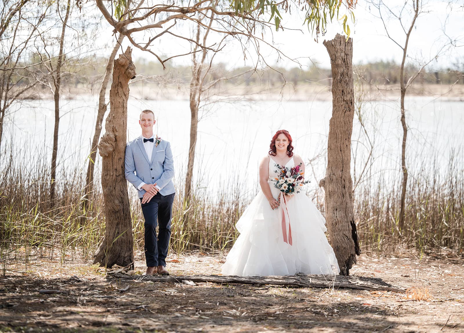 riverland wine centre wedding - lisa & mitch 182 Bride and groom between old arbour