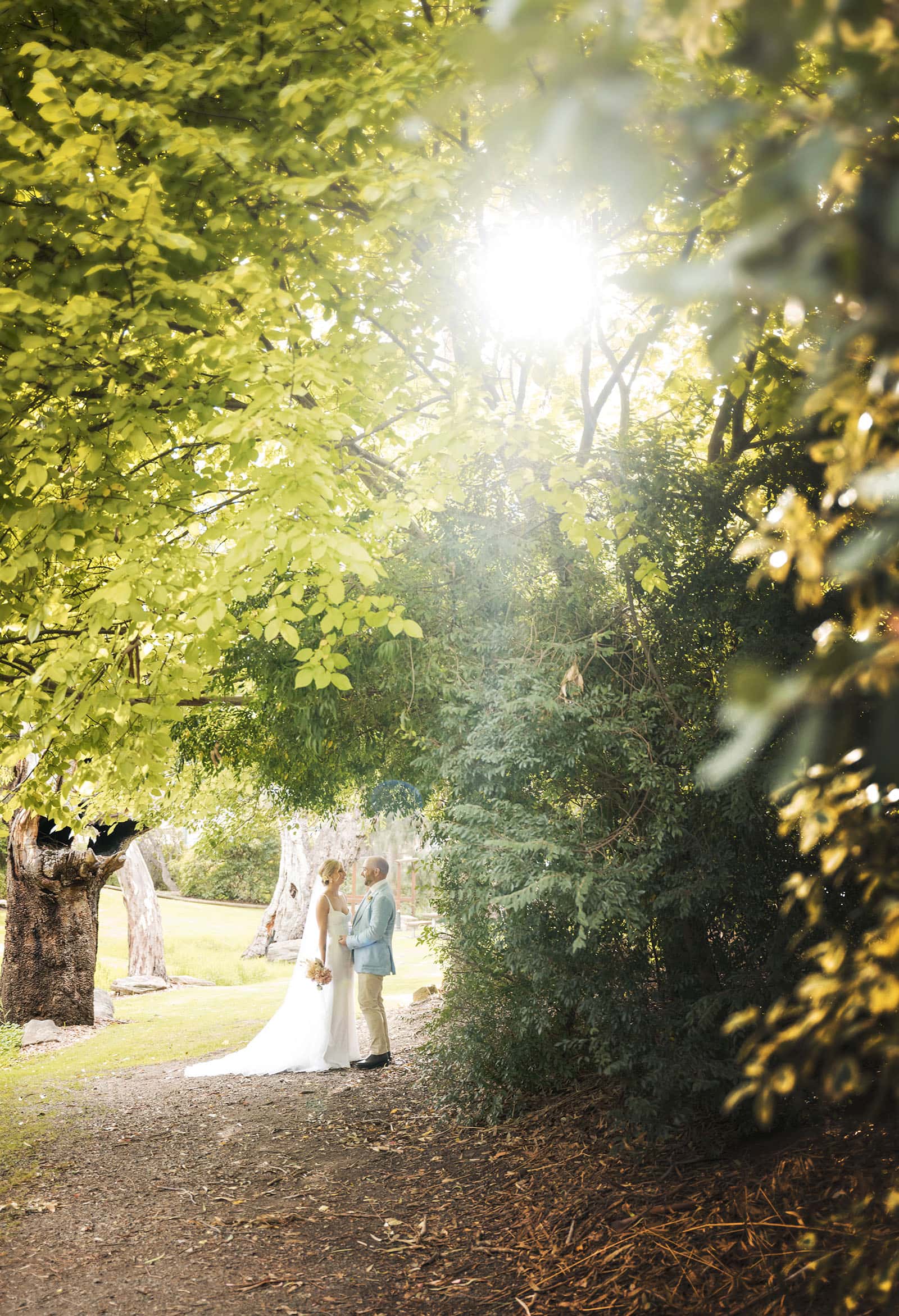 house on haines wedding - danieka & jack 58 Bride and groom under greena dn sun