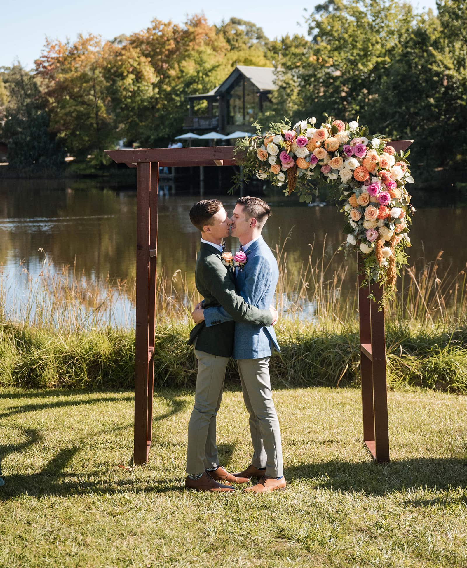 k1 winery wedding - mitch & nick 116 First kiss at K1 Winery wedding
