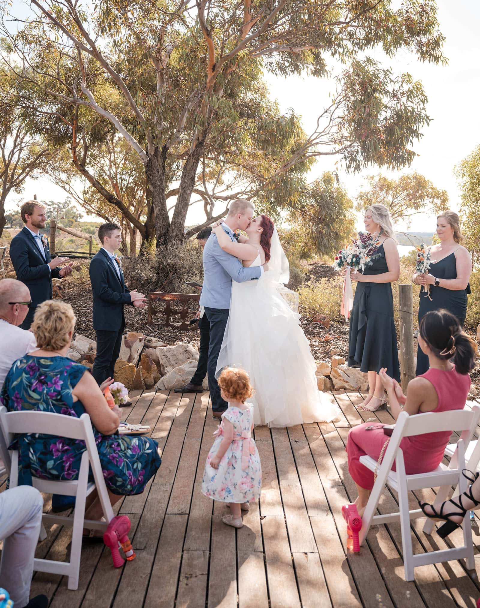 riverland wine centre wedding - lisa & mitch 196 First kiss at the Riverland wine centre wedding