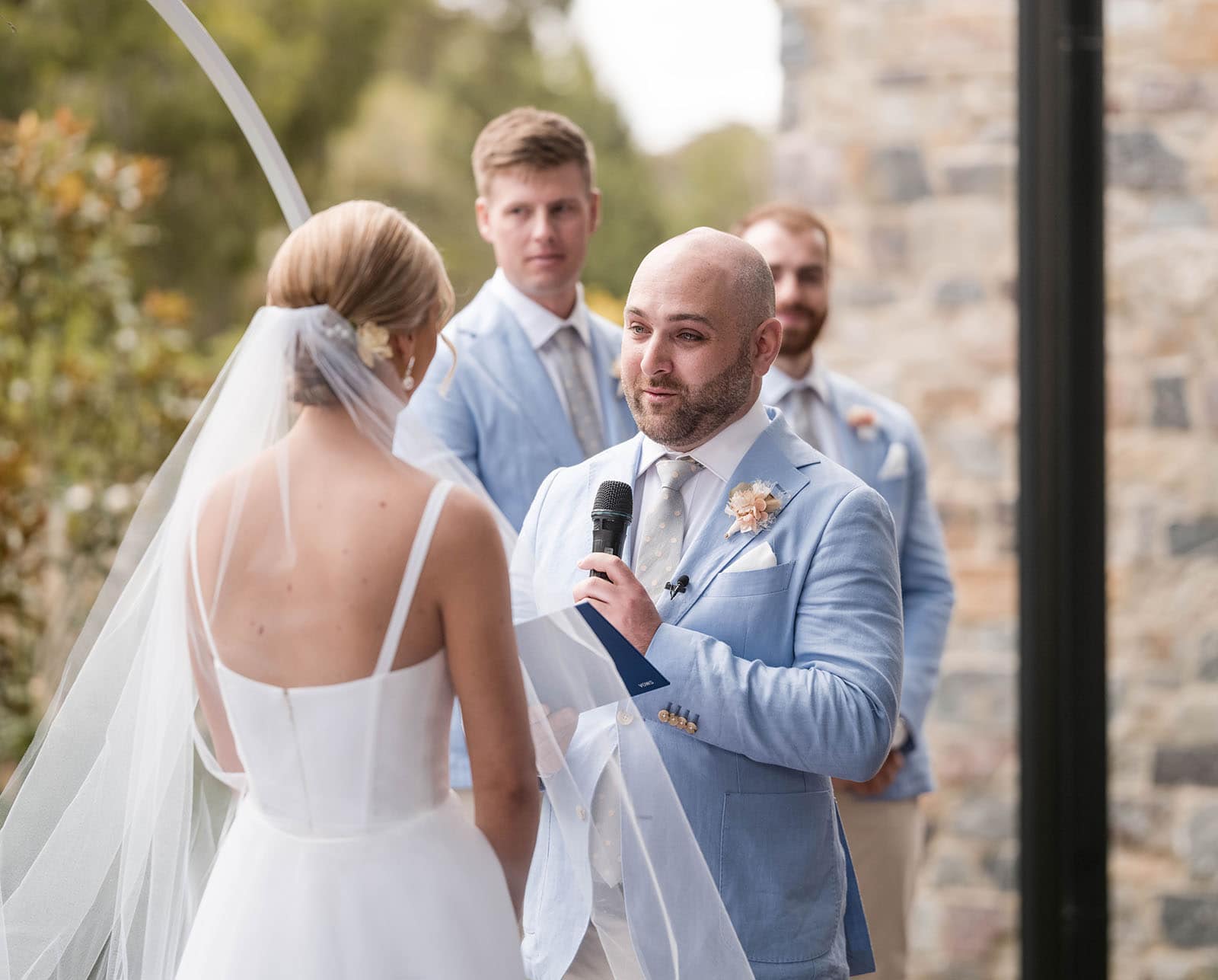 house on haines wedding - danieka & jack 43 Groom reciting vows during ceremony