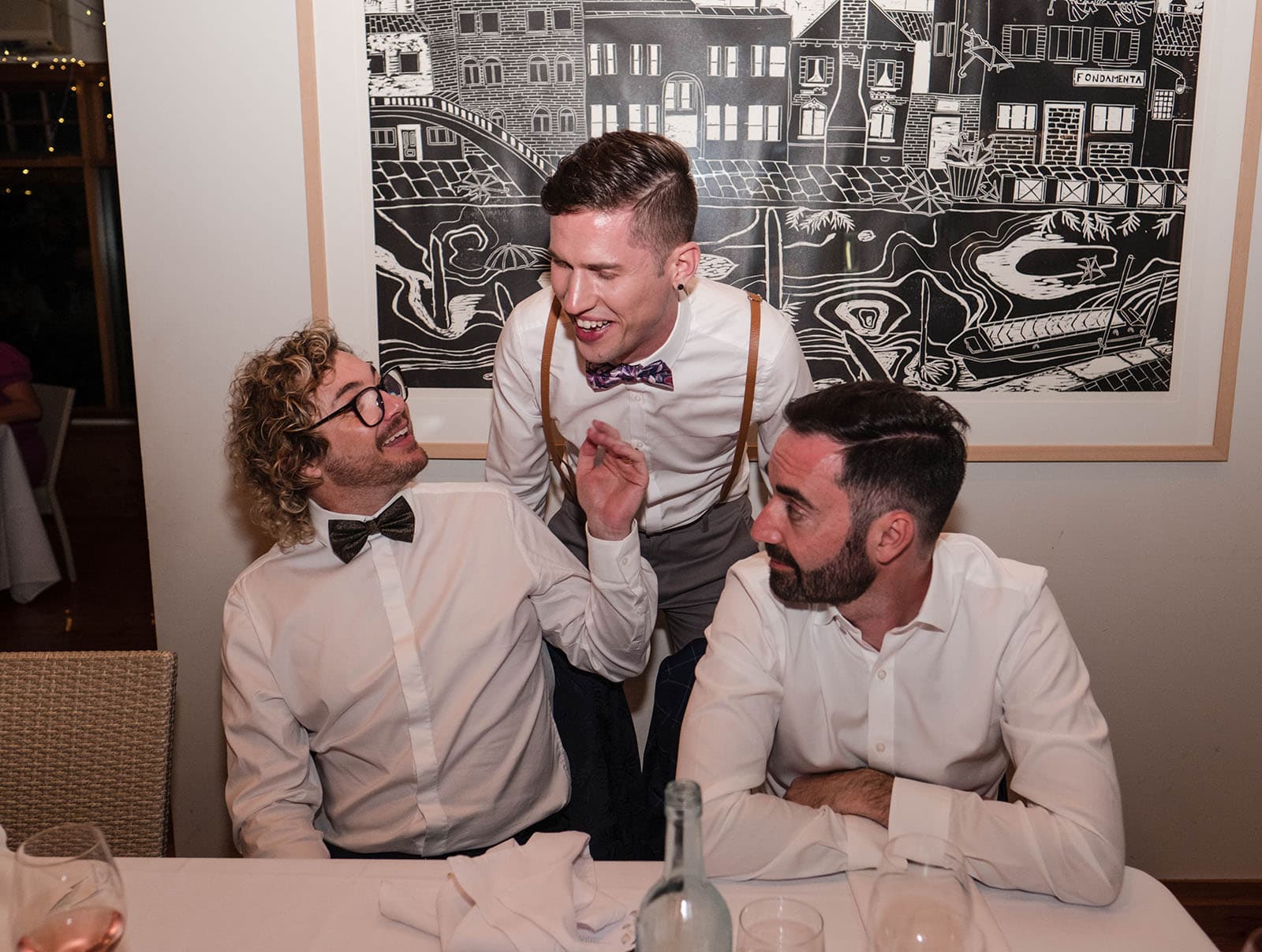 k1 winery wedding - mitch & nick 151 Groom talking to guests on table