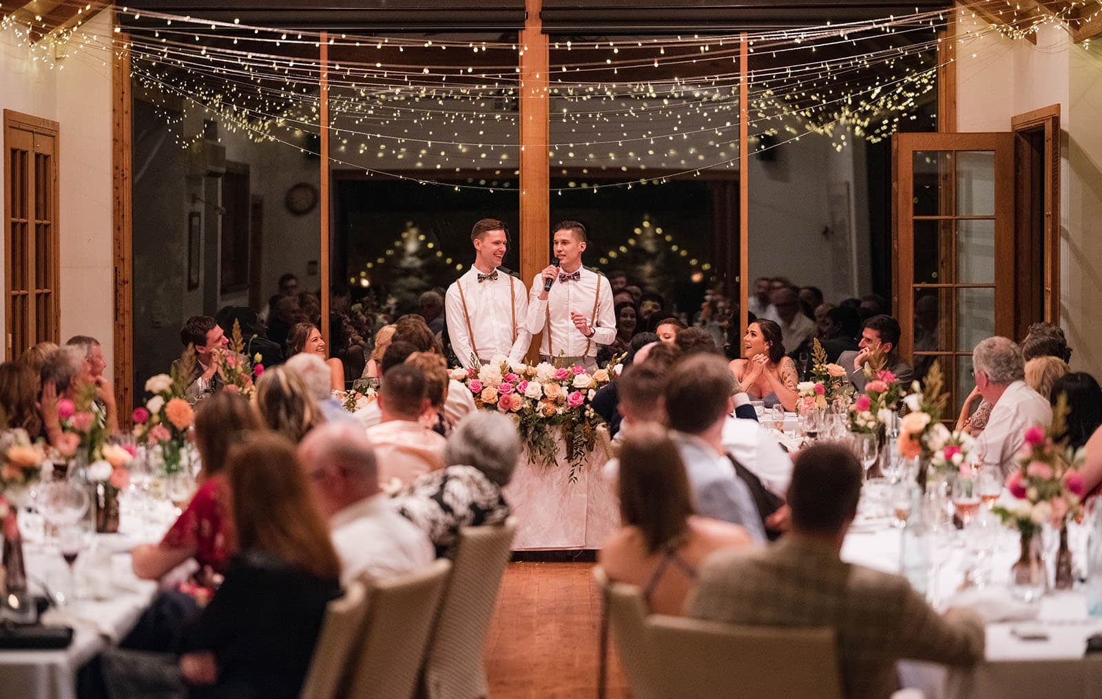 k1 winery wedding - mitch & nick 154 grooms giving speech at their wedding reception