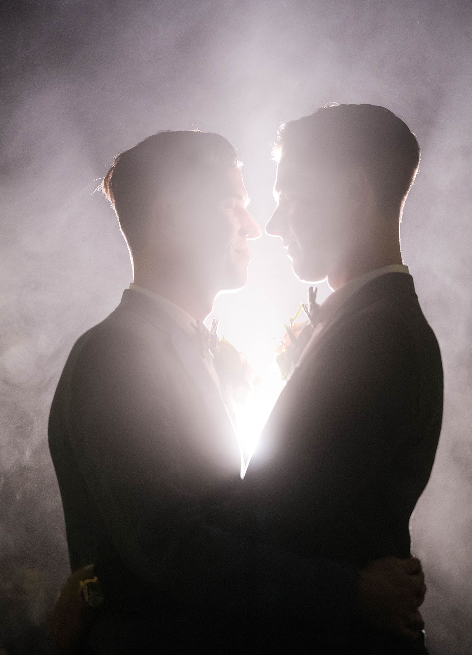 k1 winery wedding - mitch & nick 142 Grooms in smoke