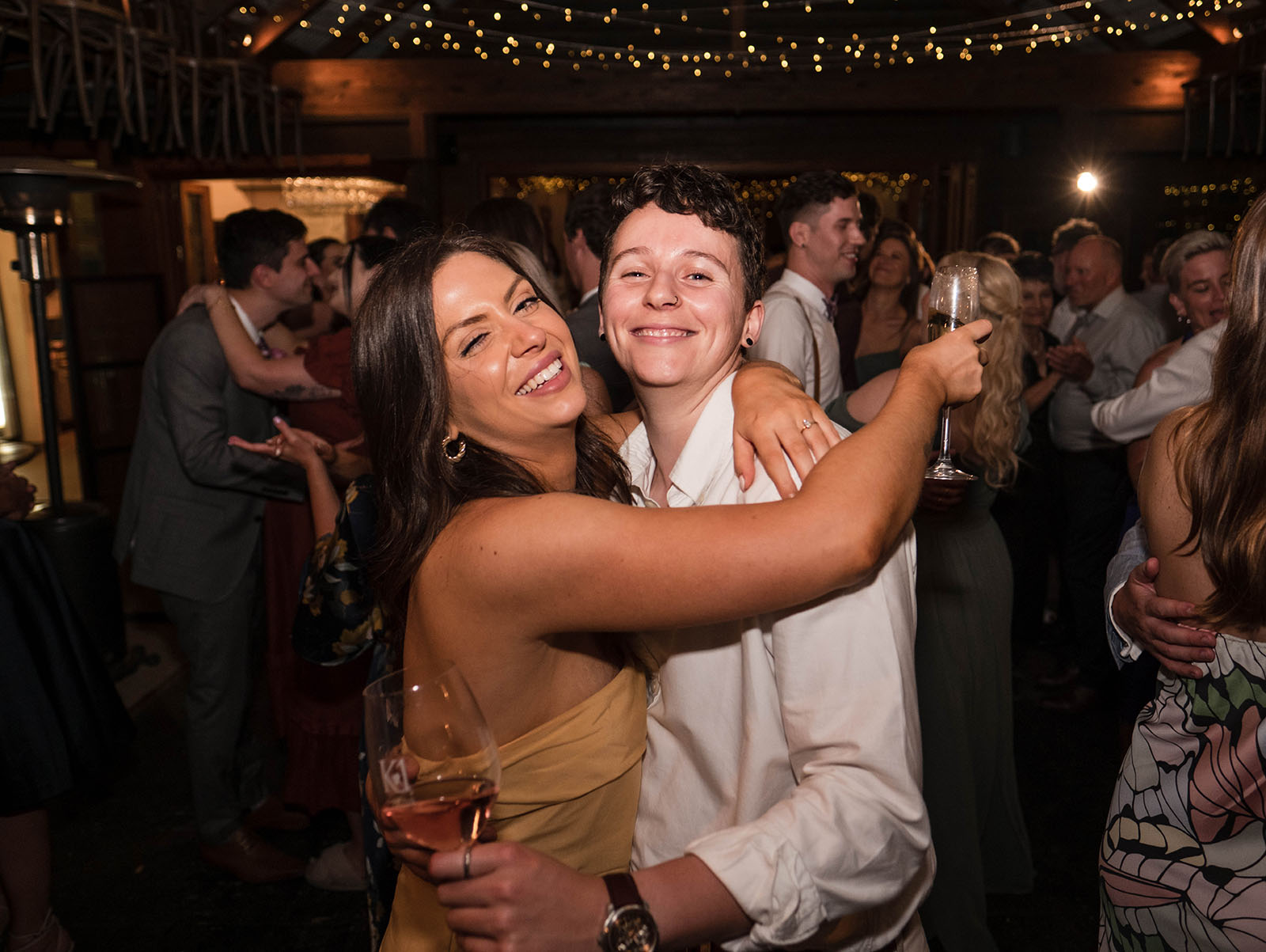 k1 winery wedding - mitch & nick 156 Hugging guests