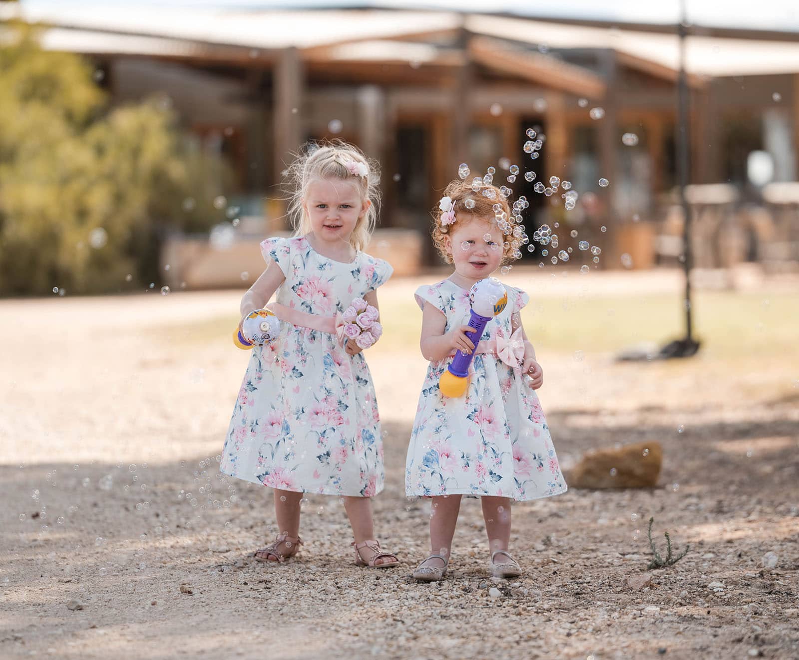riverland wine centre wedding - lisa & mitch 213 Little girls with bubble guns