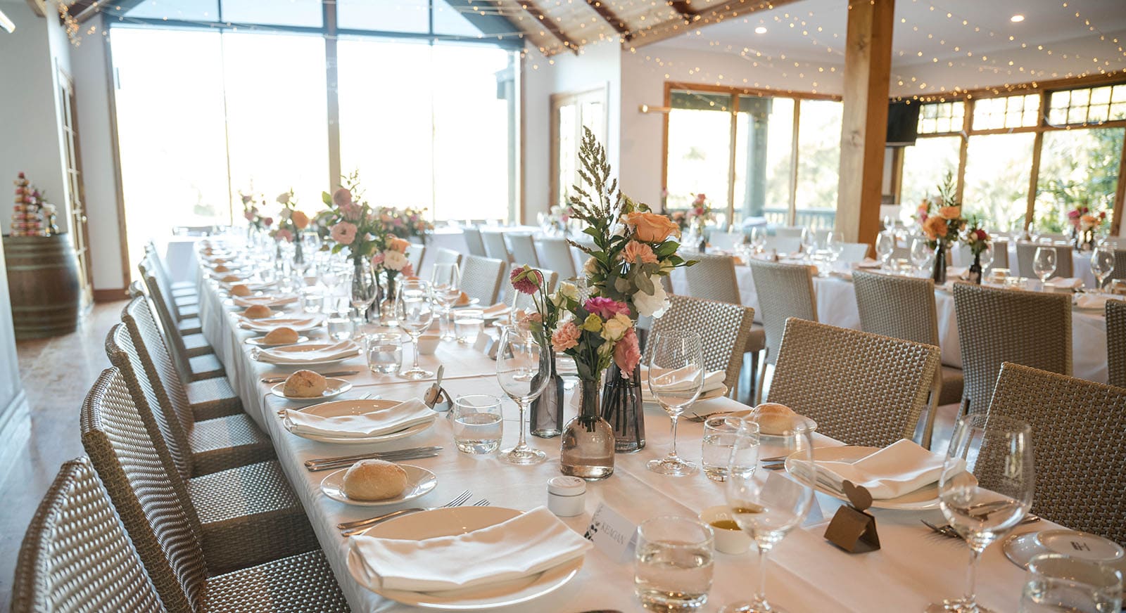 k1 winery wedding - mitch & nick 147 Long table setup at K1 Winery wedding