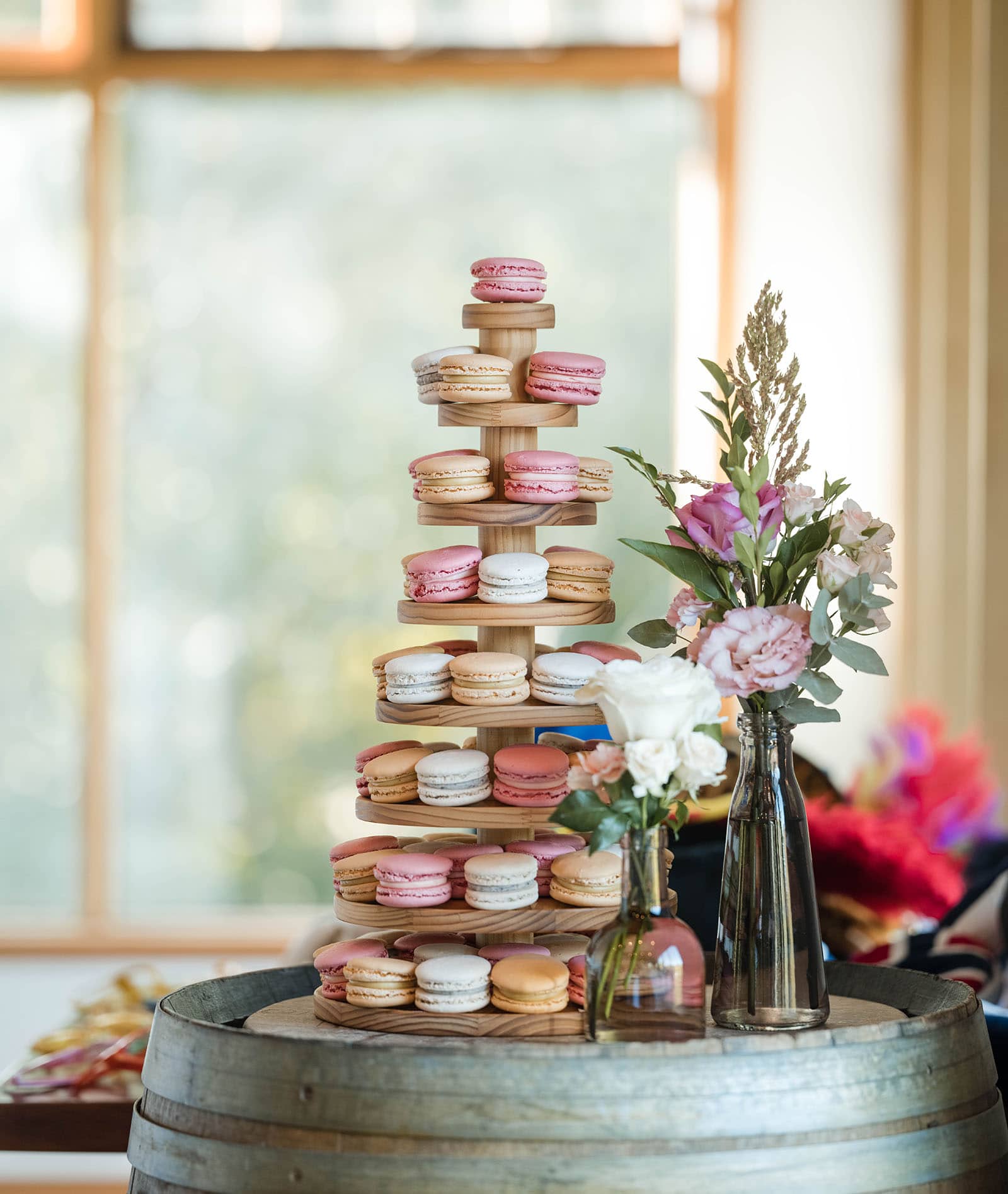 k1 winery wedding - mitch & nick 146 macaroon wedding cake