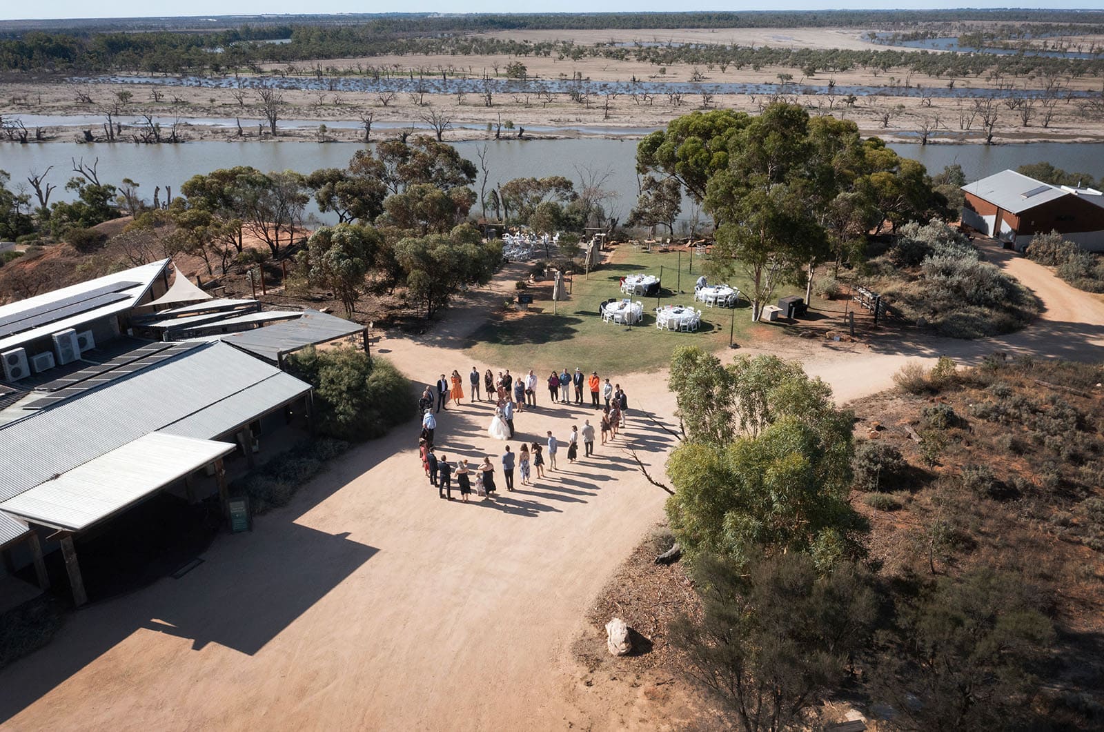 riverland wine centre wedding - lisa & mitch 198 Riverland wine centre wedding drone photo