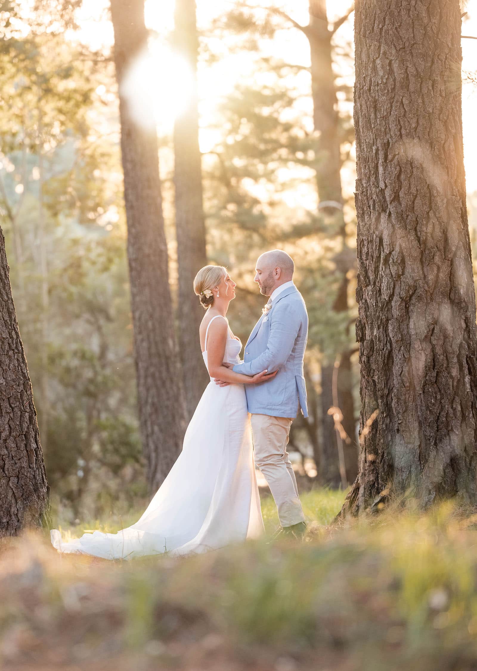 house on haines wedding - danieka & jack 63 Sunset photo of bridal couple in forest