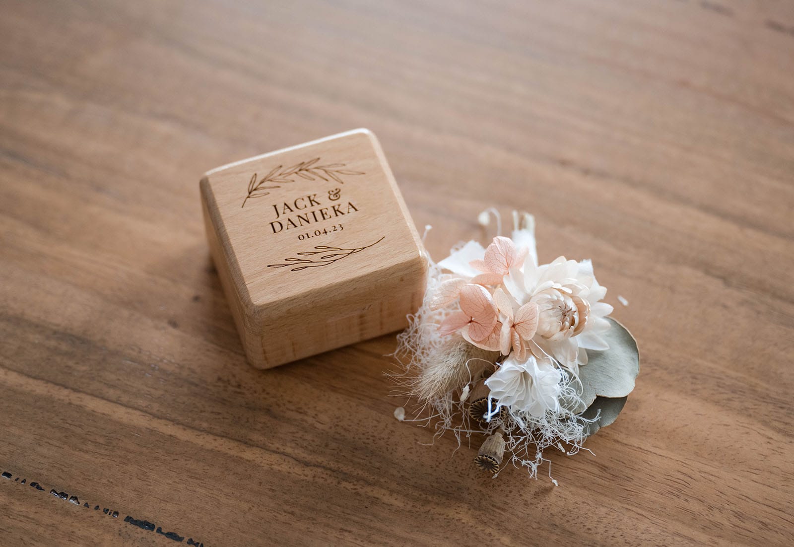 house on haines wedding - danieka & jack 14 Wooden ring box