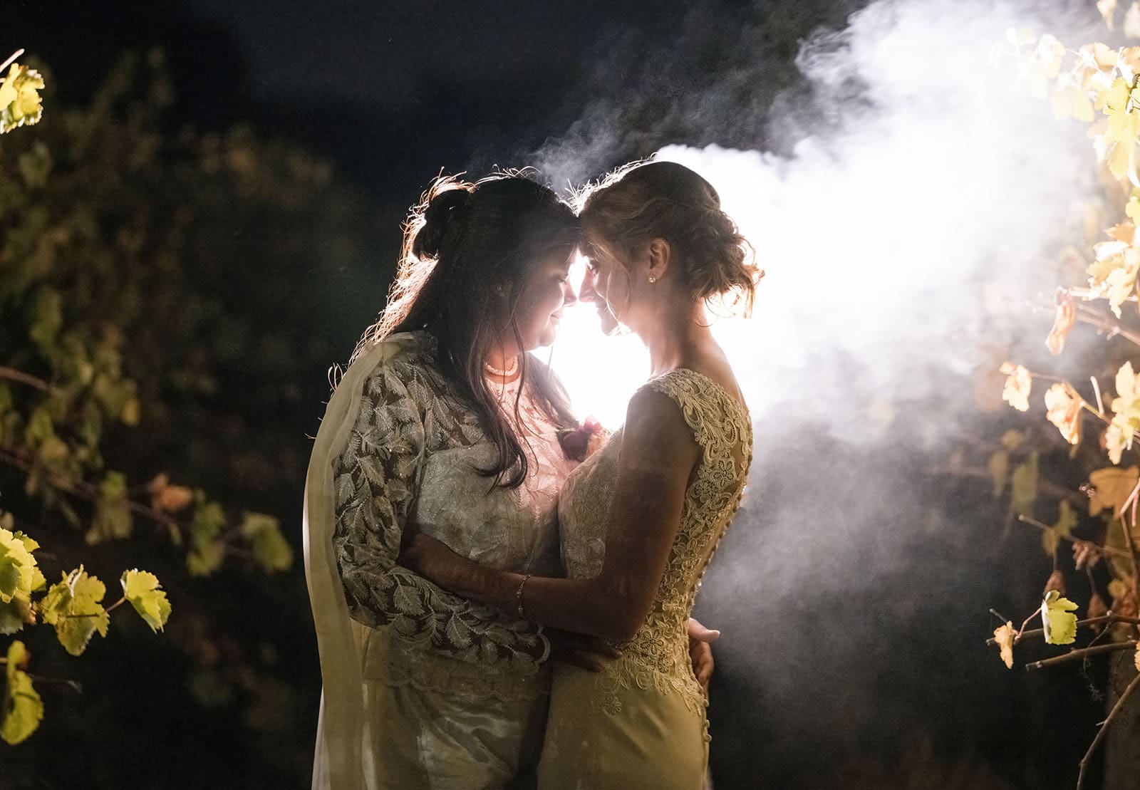 vine shed wedding - kat & katie 247 Bridal silhouette
