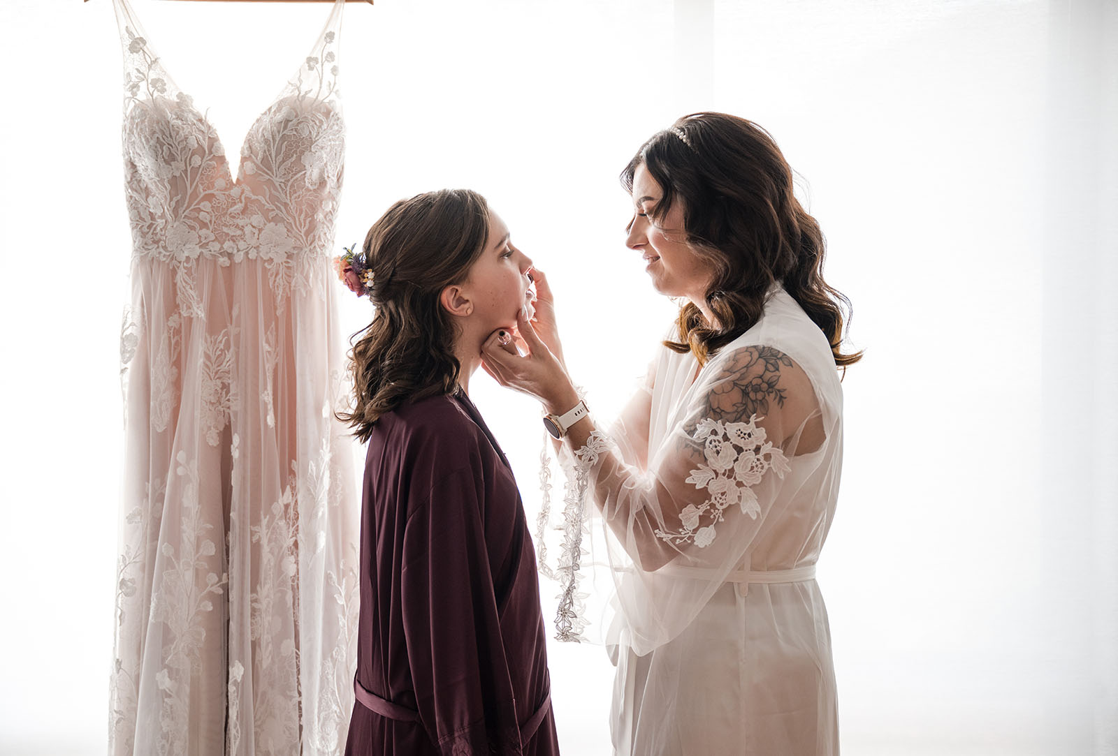 sneakys wedding - ash & michael 60 Bride and junior bridesmaid makeup