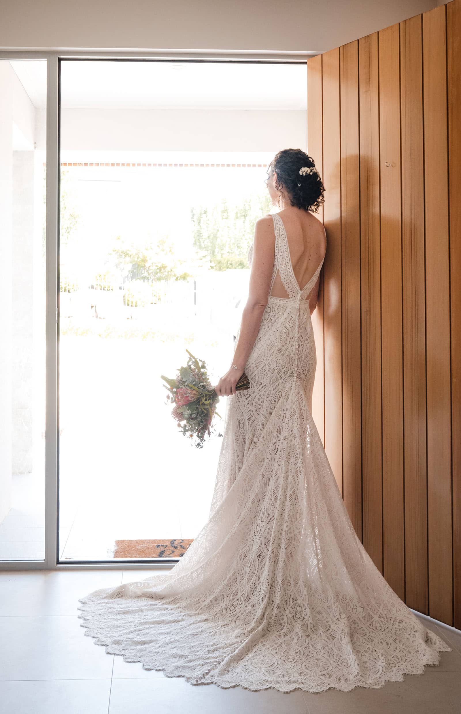 white hill estate wedding - catherine & sean 285 Bride leaning on front door