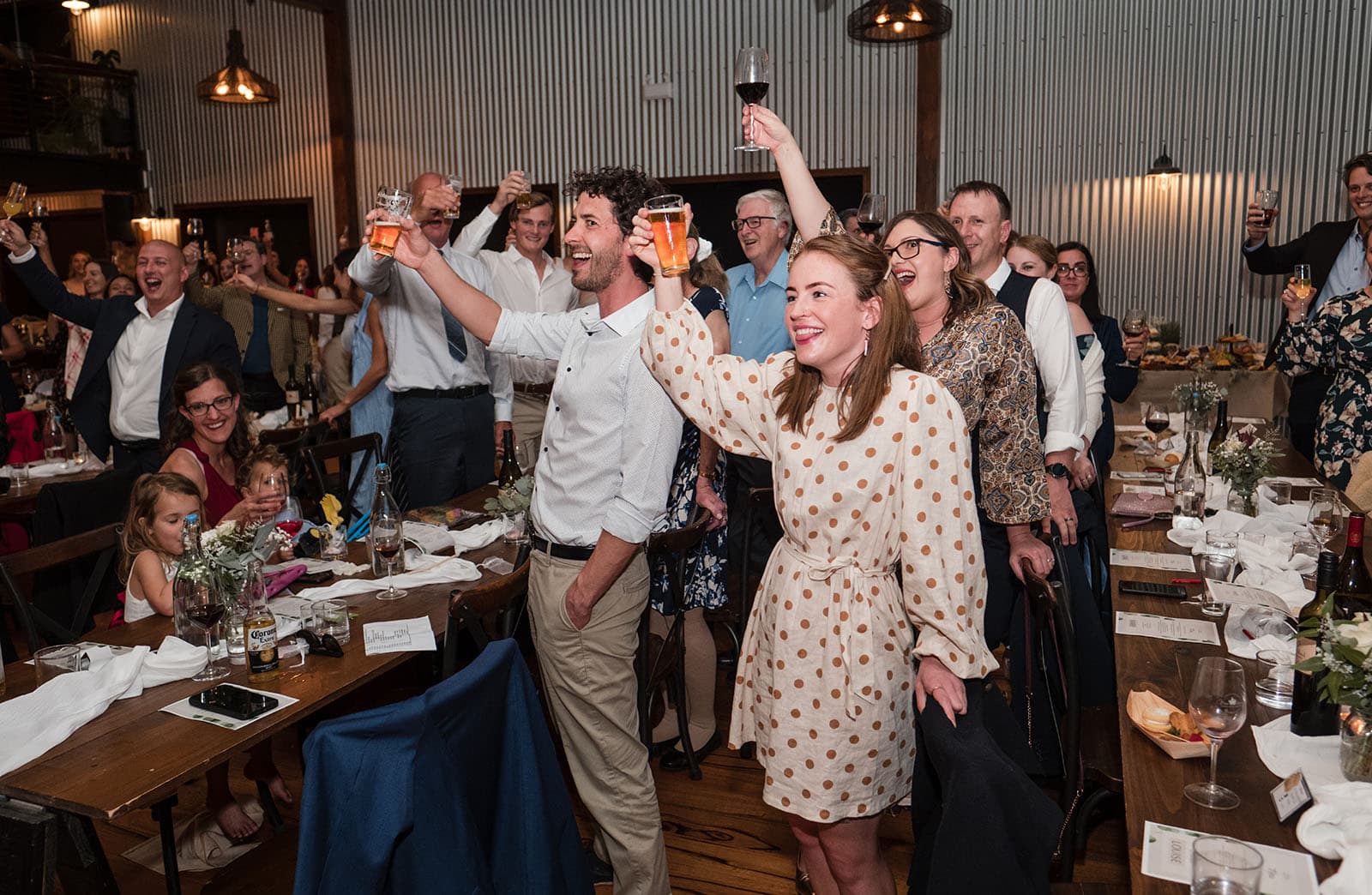 vine shed wedding - kat & katie 254 Chinese cheers